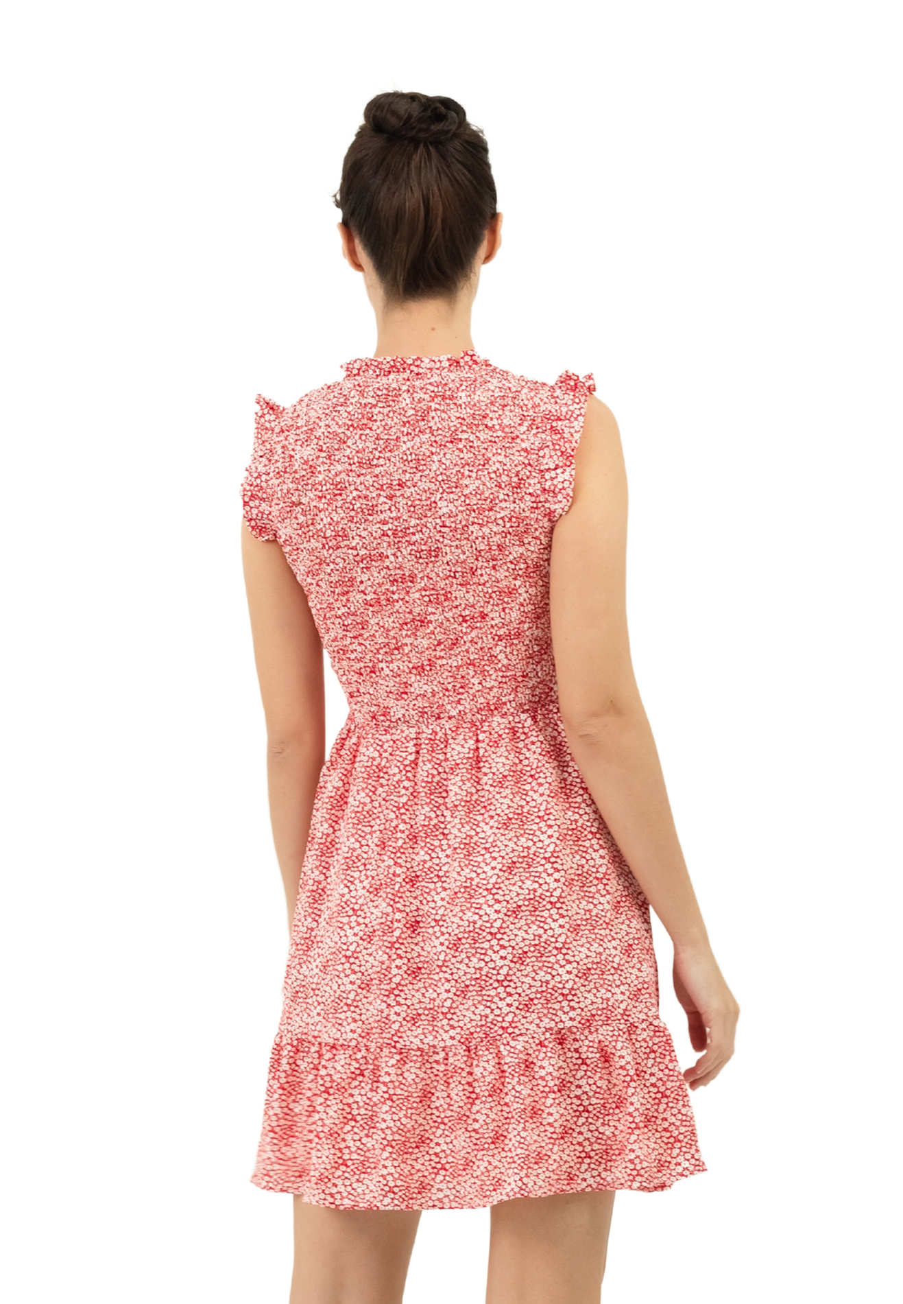 VOIR JEANS Shirred Ditsy Floral Cami Dress