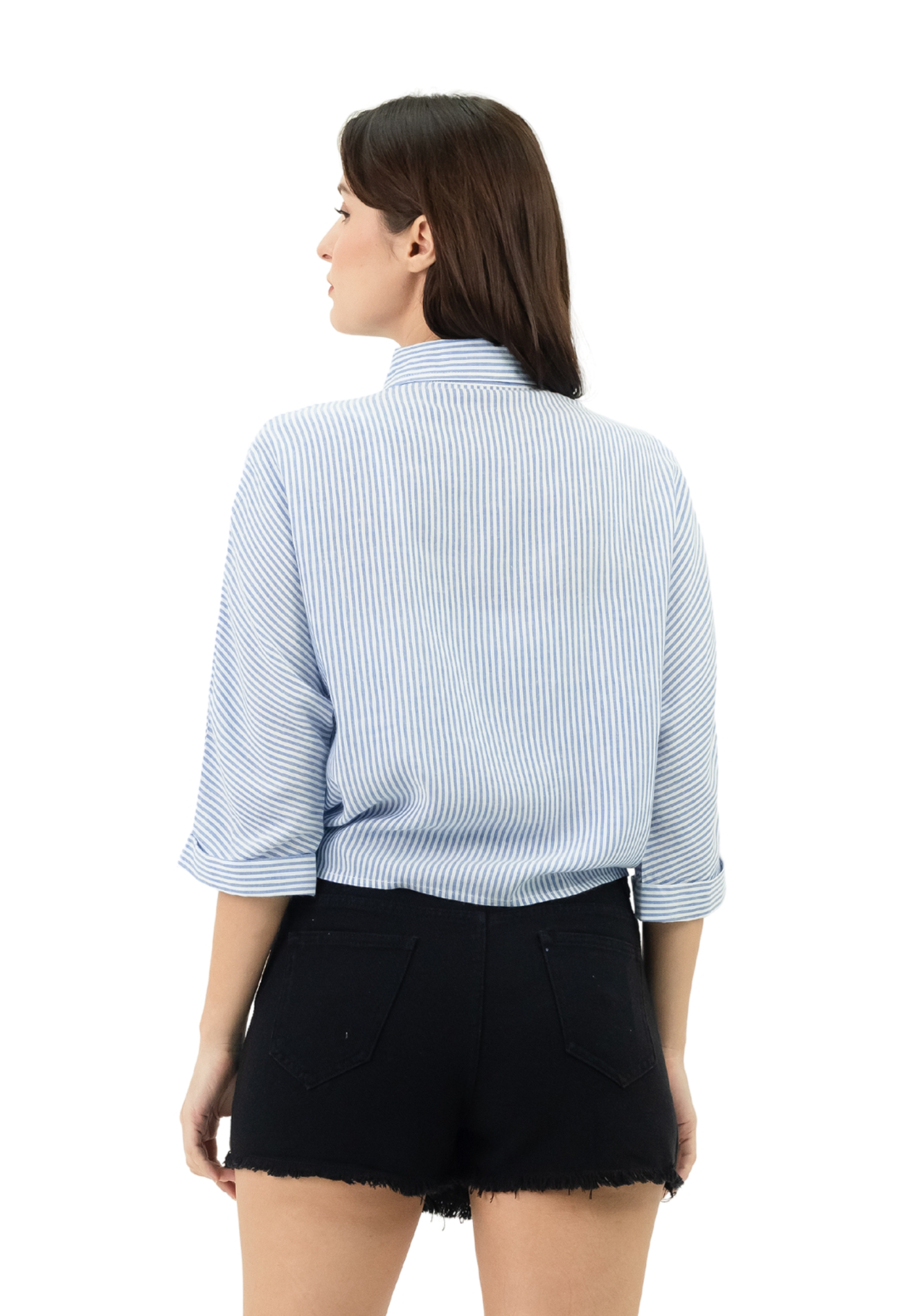 VOIR JEANS Striped Tie Front Top