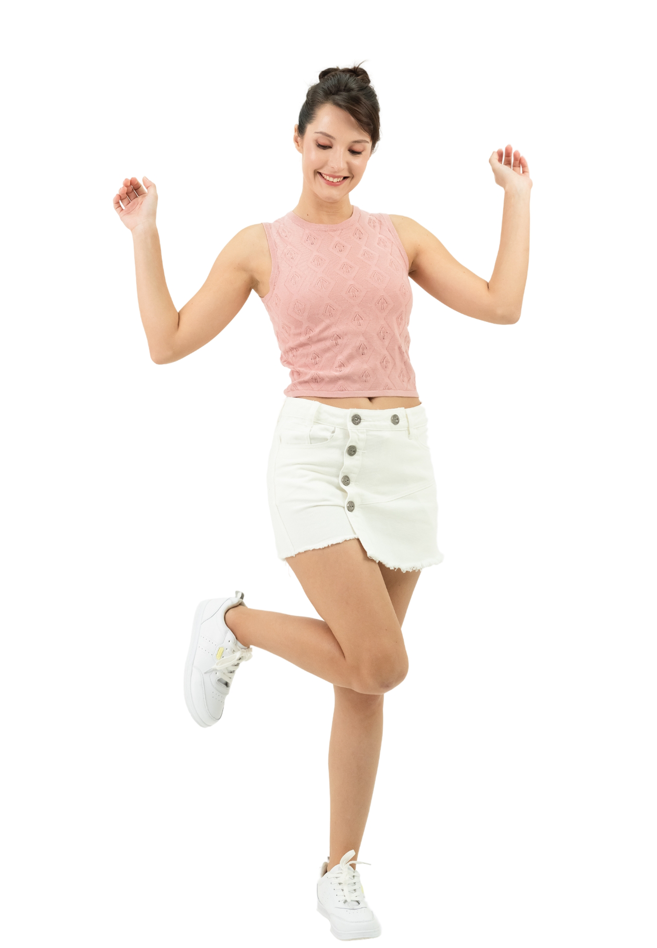 VOIR JEANS Ribbed Round Neck Tank Top
