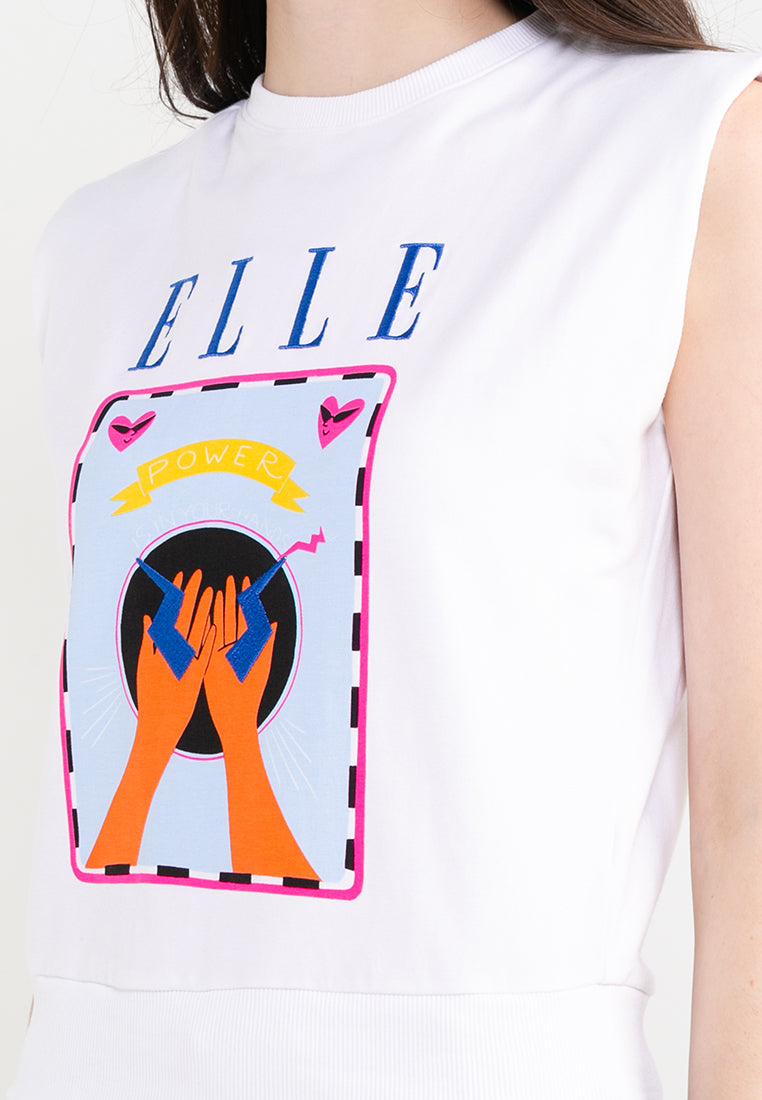 ELLE Leisure The Wonder Collection: Power Is In Your Hand Graphic Top