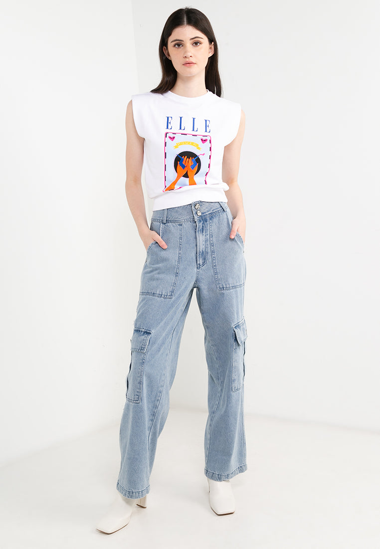 ELLE Leisure The Wonder Collection: Power Is In Your Hand Graphic Top