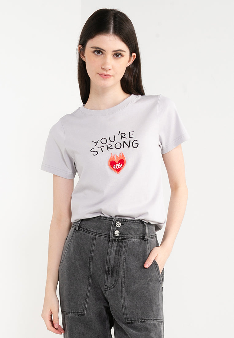 ELLE Leisure The Wonder Collection: You're Strong Burning Love Badge Tee