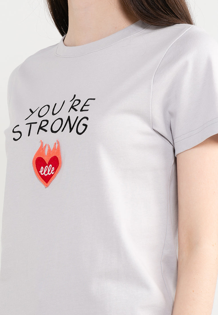 ELLE Leisure The Wonder Collection: You're Strong Burning Love Badge Tee