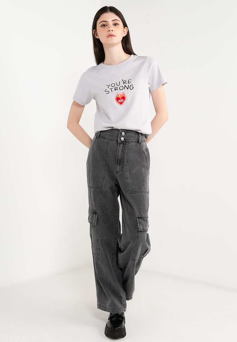 ELLE Leisure The Wonder Collection: You're Strong Burning Love Badge Tee