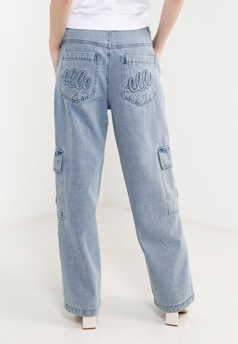 ELLE Leisure The Wonder Collection: Double Button Denim Cargo Pants