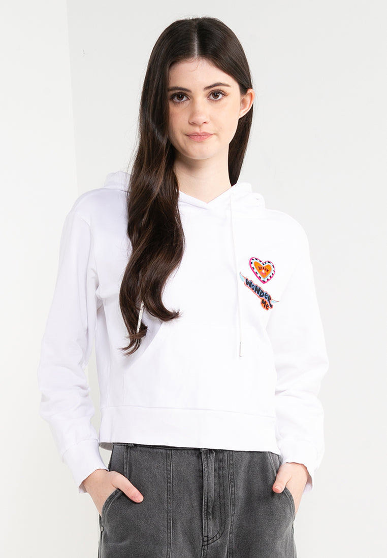 ELLE Leisure The Wonder Collection: Long Sleeves Graphic Printed Badge Hoodie