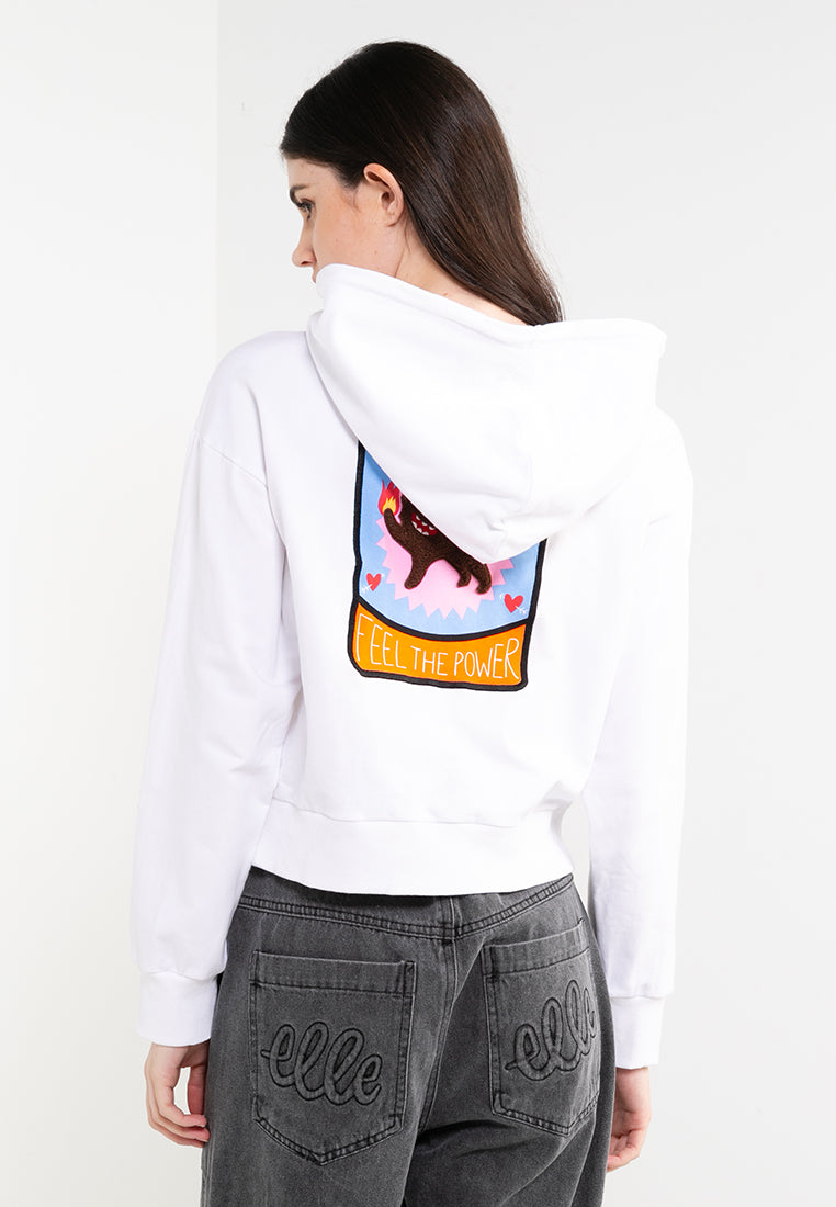 ELLE Leisure The Wonder Collection: Long Sleeves Graphic Printed Badge Hoodie