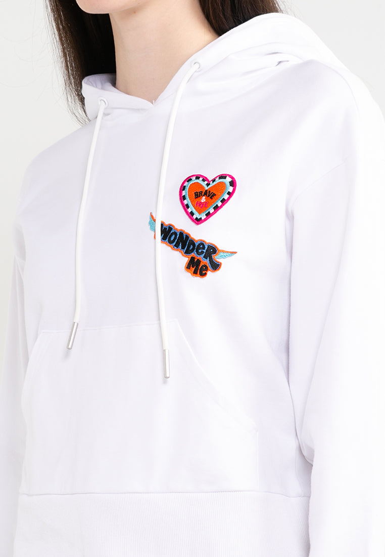 ELLE Leisure The Wonder Collection: Long Sleeves Graphic Printed Badge Hoodie