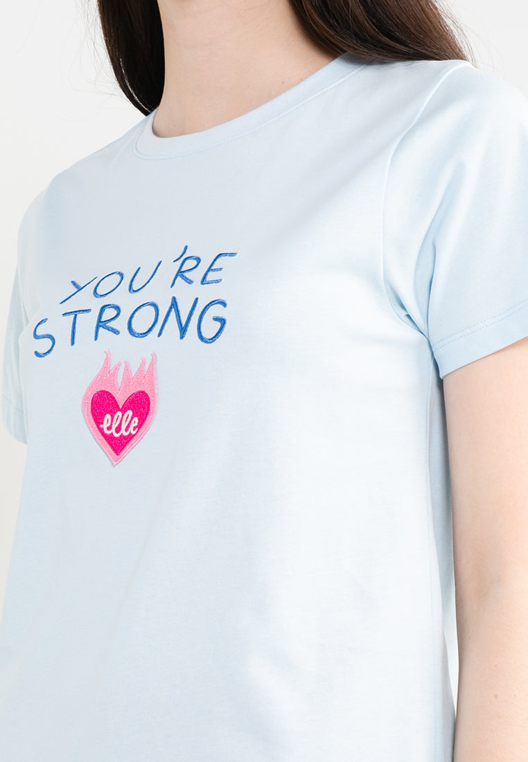 ELLE Leisure The Wonder Collection: You're Strong Burning Love Badge Tee