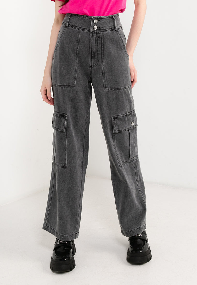 ELLE Leisure The Wonder Collection: Double Button Denim Cargo Pants