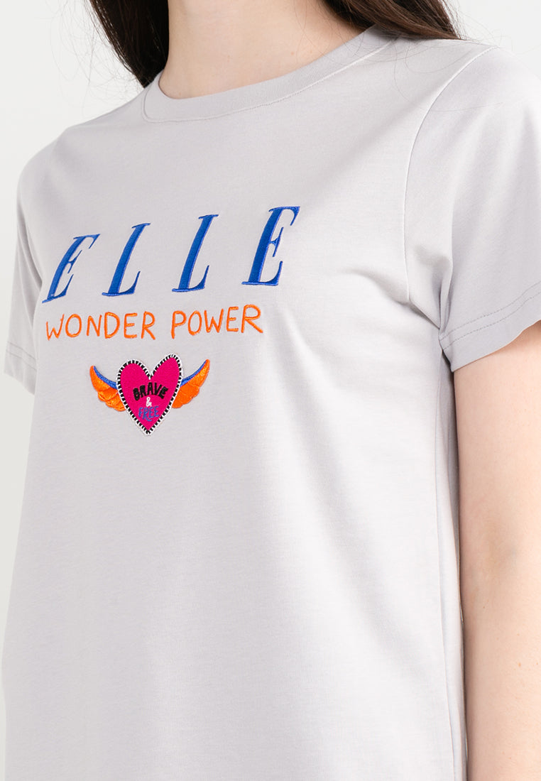 ELLE Leisure The Wonder Collection: Wonder Power Love Wings Badge Tee
