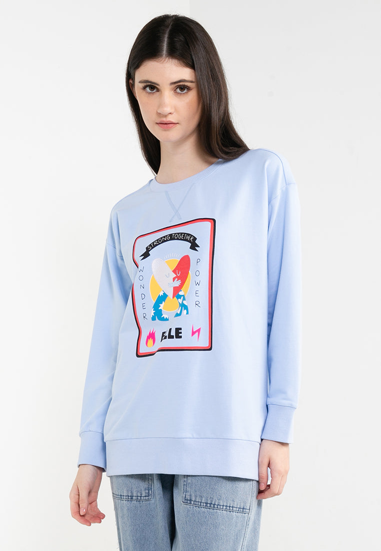 ELLE Leisure The Wonder Collection: Strong Together Wonder Power Graphic Sweater