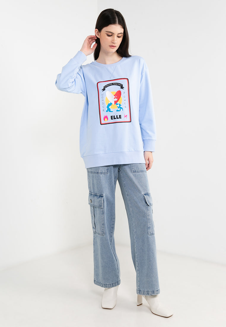 ELLE Leisure The Wonder Collection: Strong Together Wonder Power Graphic Sweater