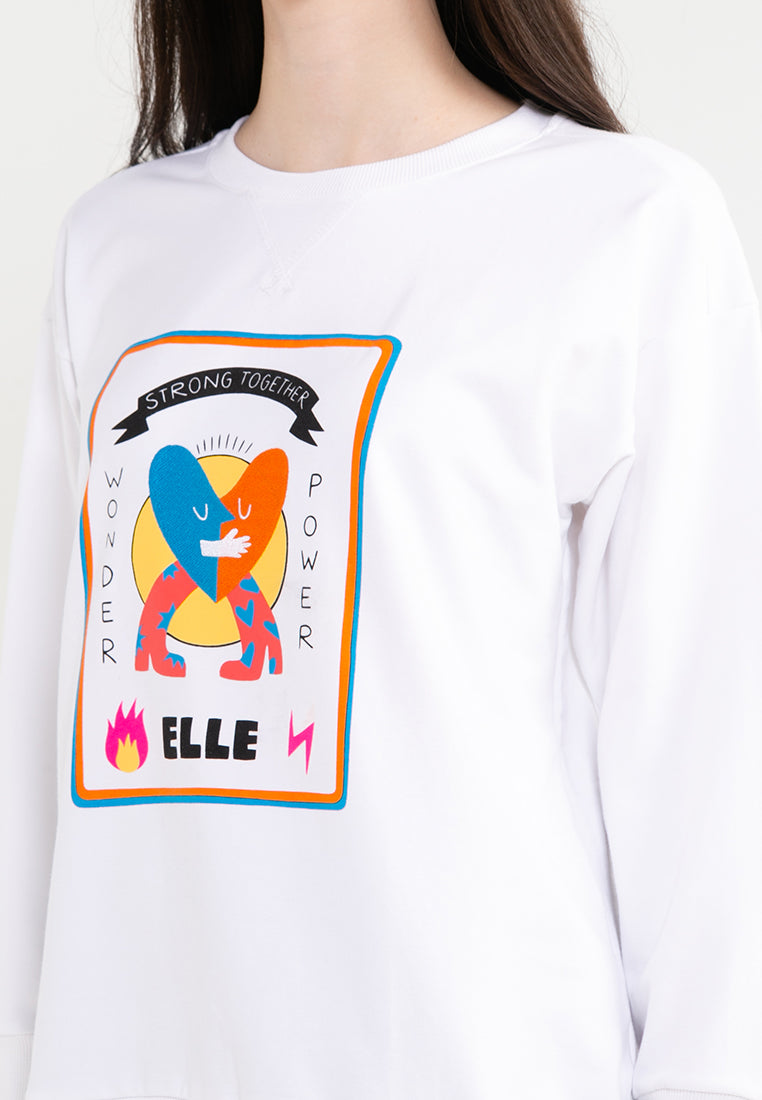 ELLE Leisure The Wonder Collection: Strong Together Wonder Power Graphic Sweater