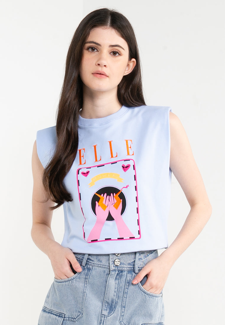 ELLE Leisure The Wonder Collection: Power Is In Your Hand Graphic Top