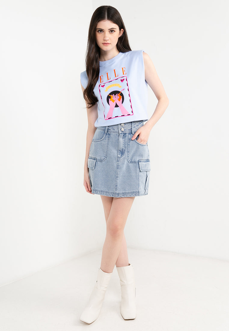 ELLE Leisure The Wonder Collection: Power Is In Your Hand Graphic Top