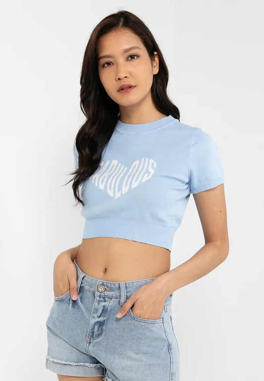 VOIR JEANS Love Vibes Collection: Love Shape Fabulous Knitted Crop Top