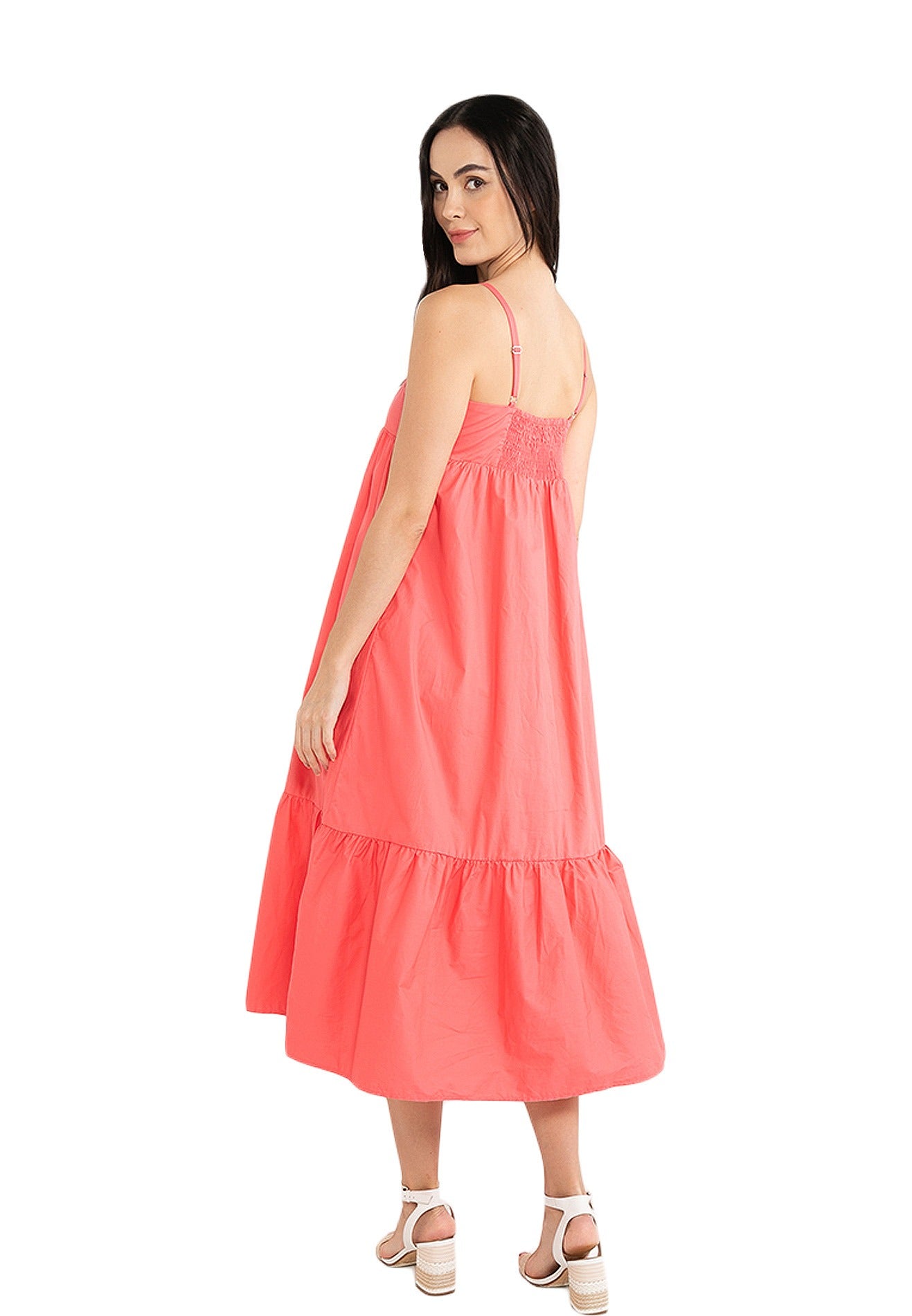 VOIR JEANS Sleeveless Babydoll Flare Hemline Midi Dress