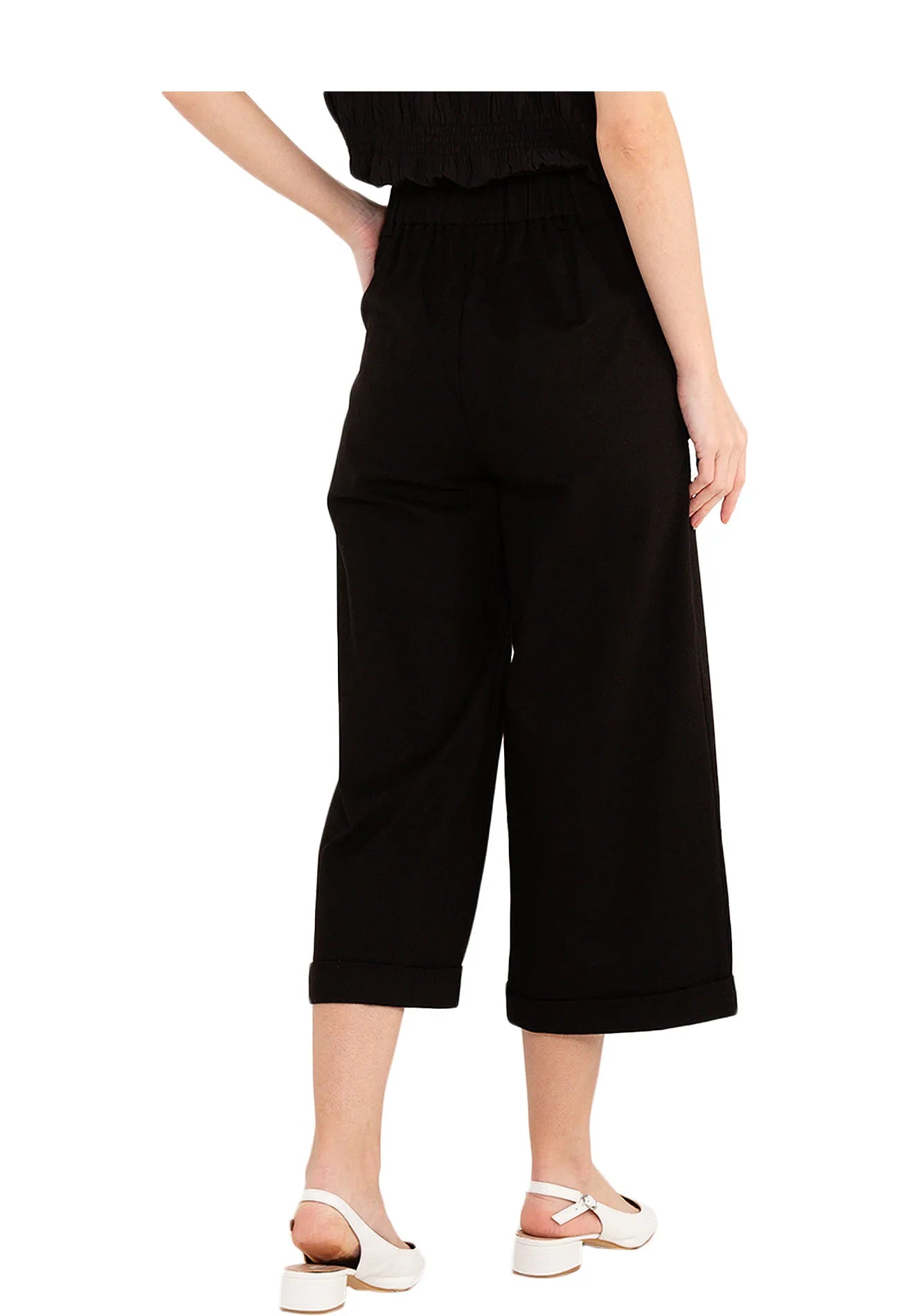 ELLE Apparel High Waist Wide-Leg Trousers