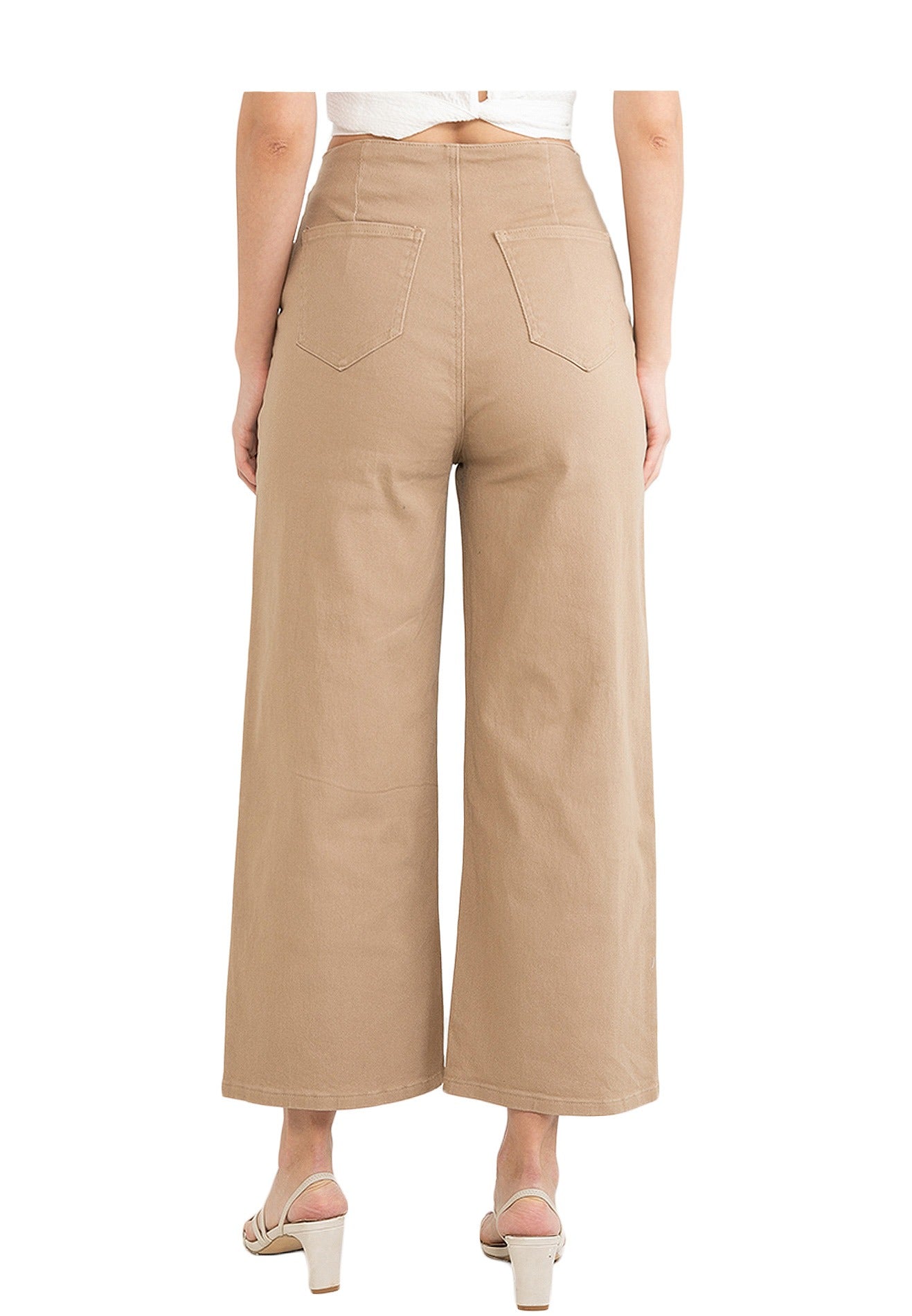 VOIR JEANS Button Details Wide Leg Pants