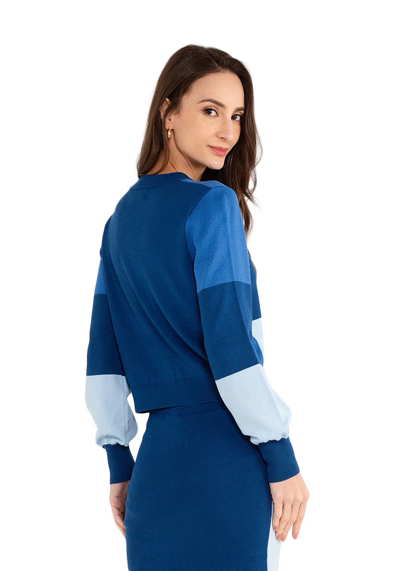 ELLE Apparel Knitted Color-Block Sweater