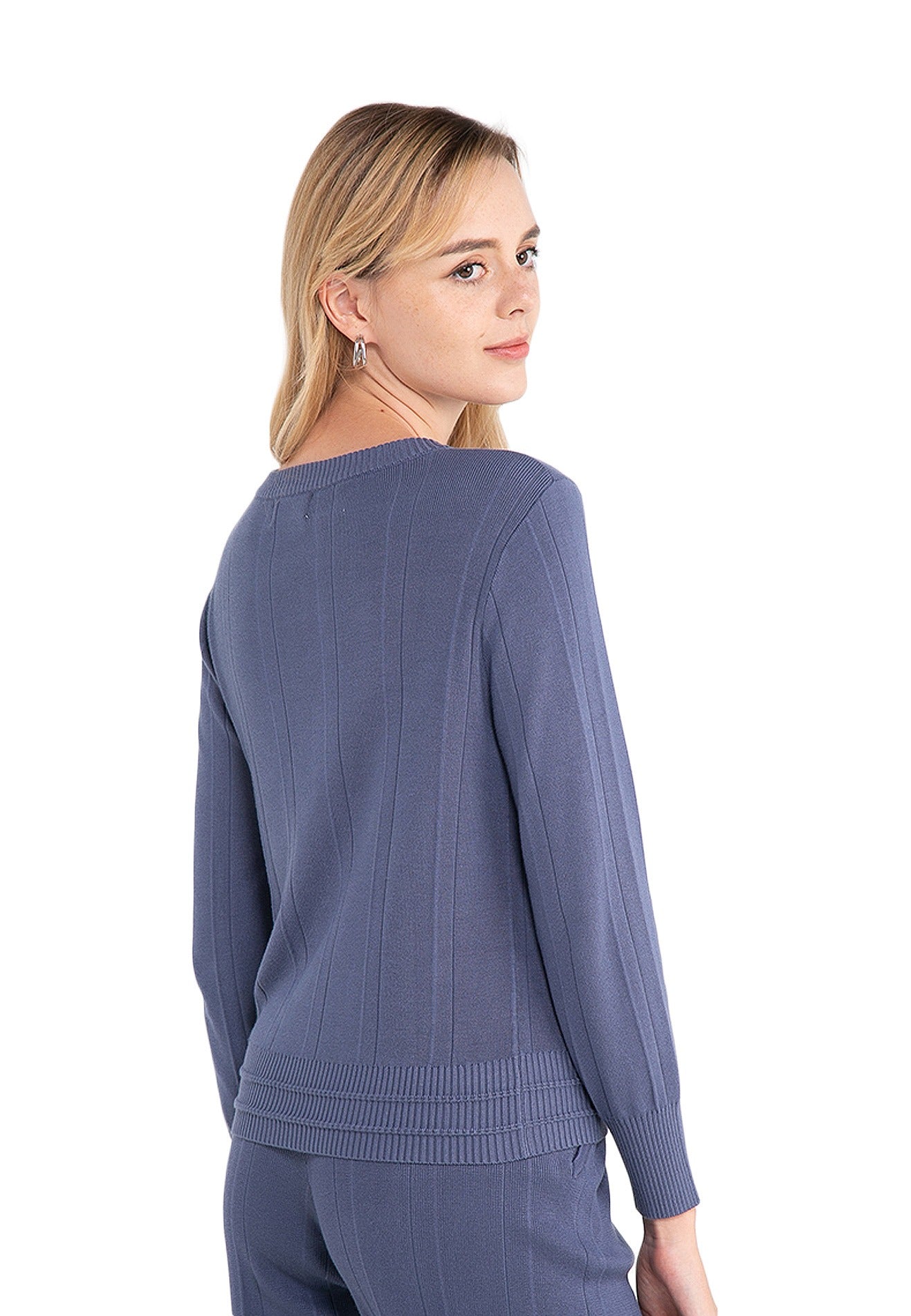 ELLE Apparel Long Sleeves Classic Ribbed Knit Top
