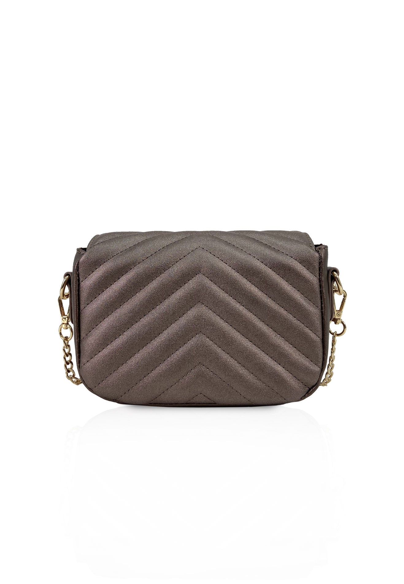 VOIR Signature Soft Chevron Flap Full Chain Sling Bag