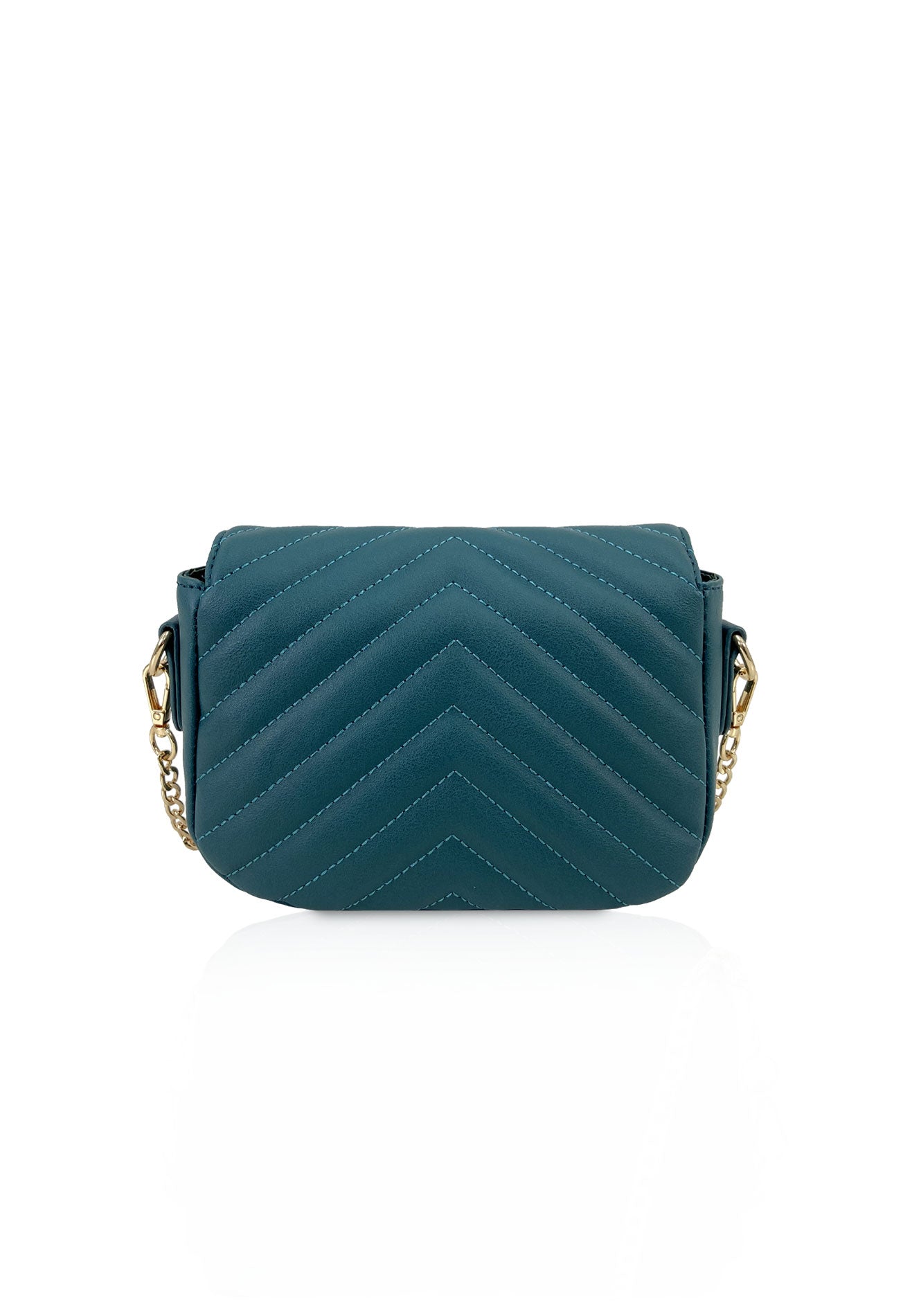 VOIR Signature Soft Chevron Flap Full Chain Sling Bag