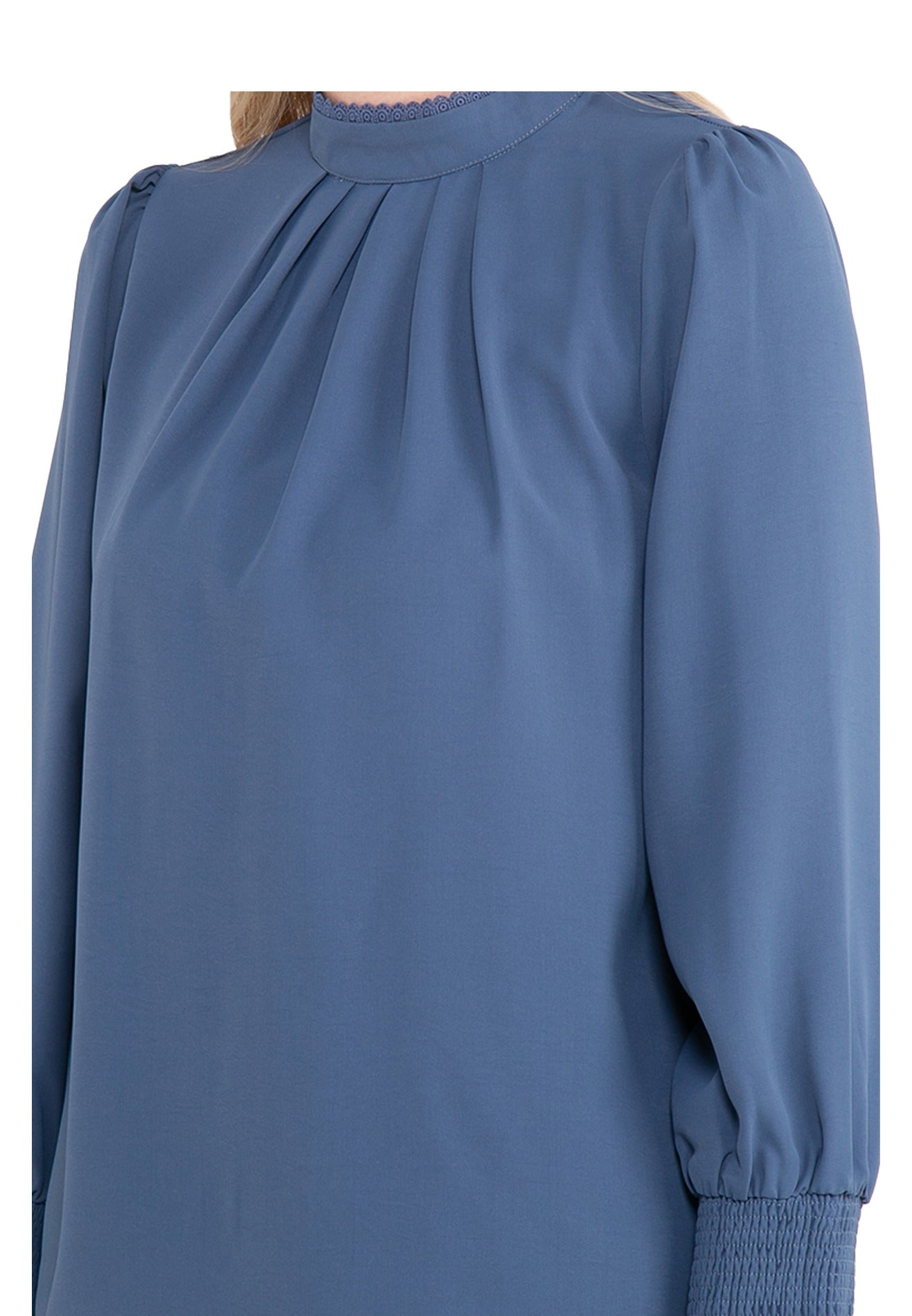ELLE Apparel Lace Mock Neck Blouse