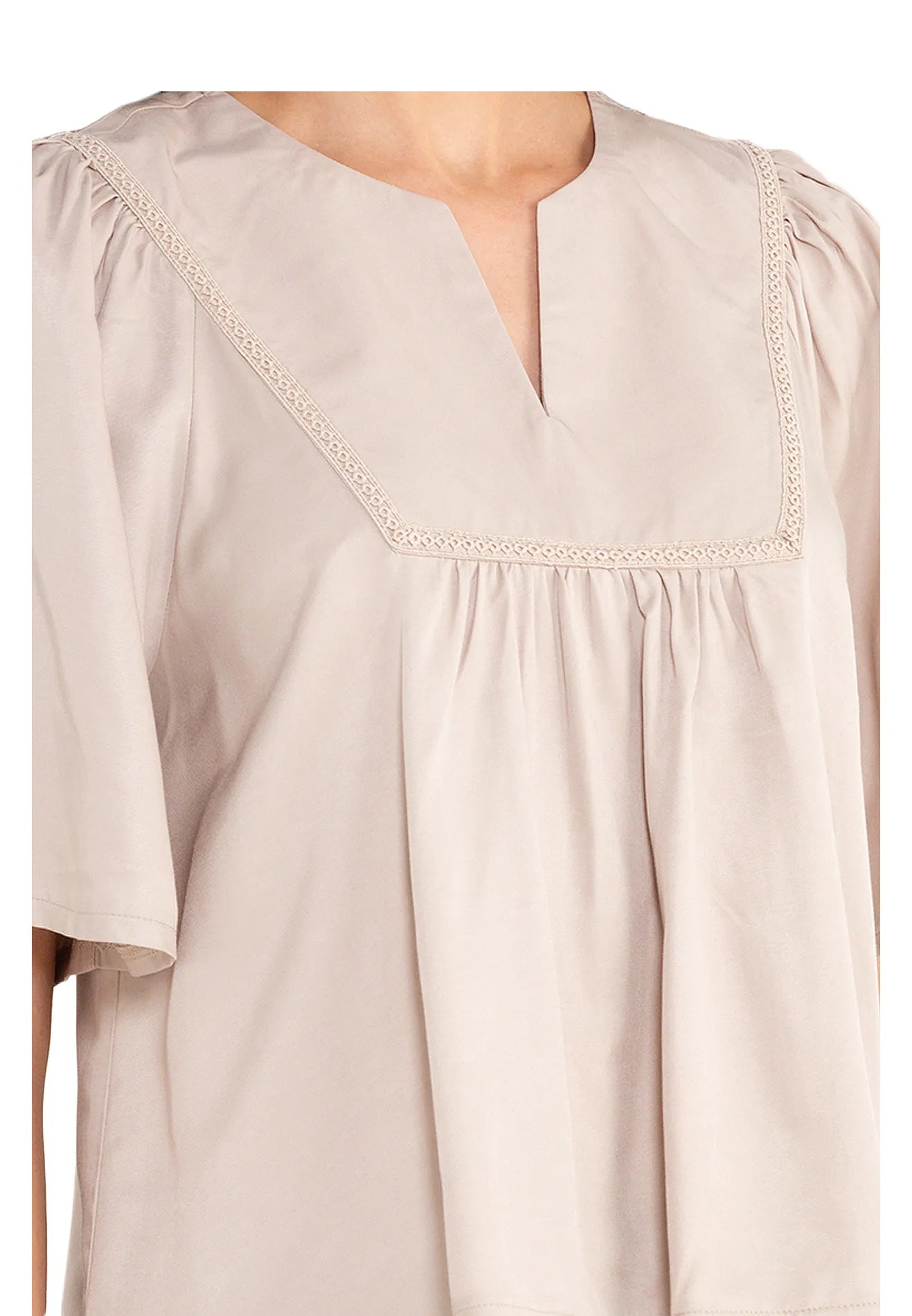 ELLE Apparel Notch-Neck Blouse