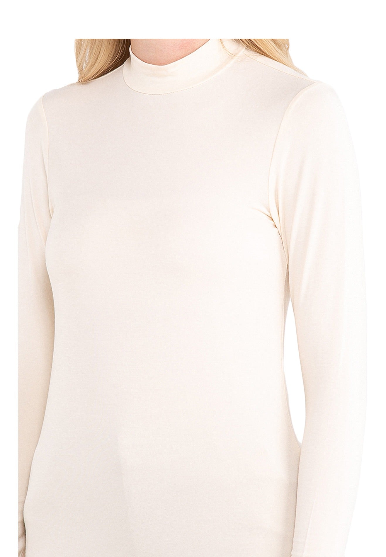 ELLE Active Seamless Long Sleeves Basic Mock Neck Tee