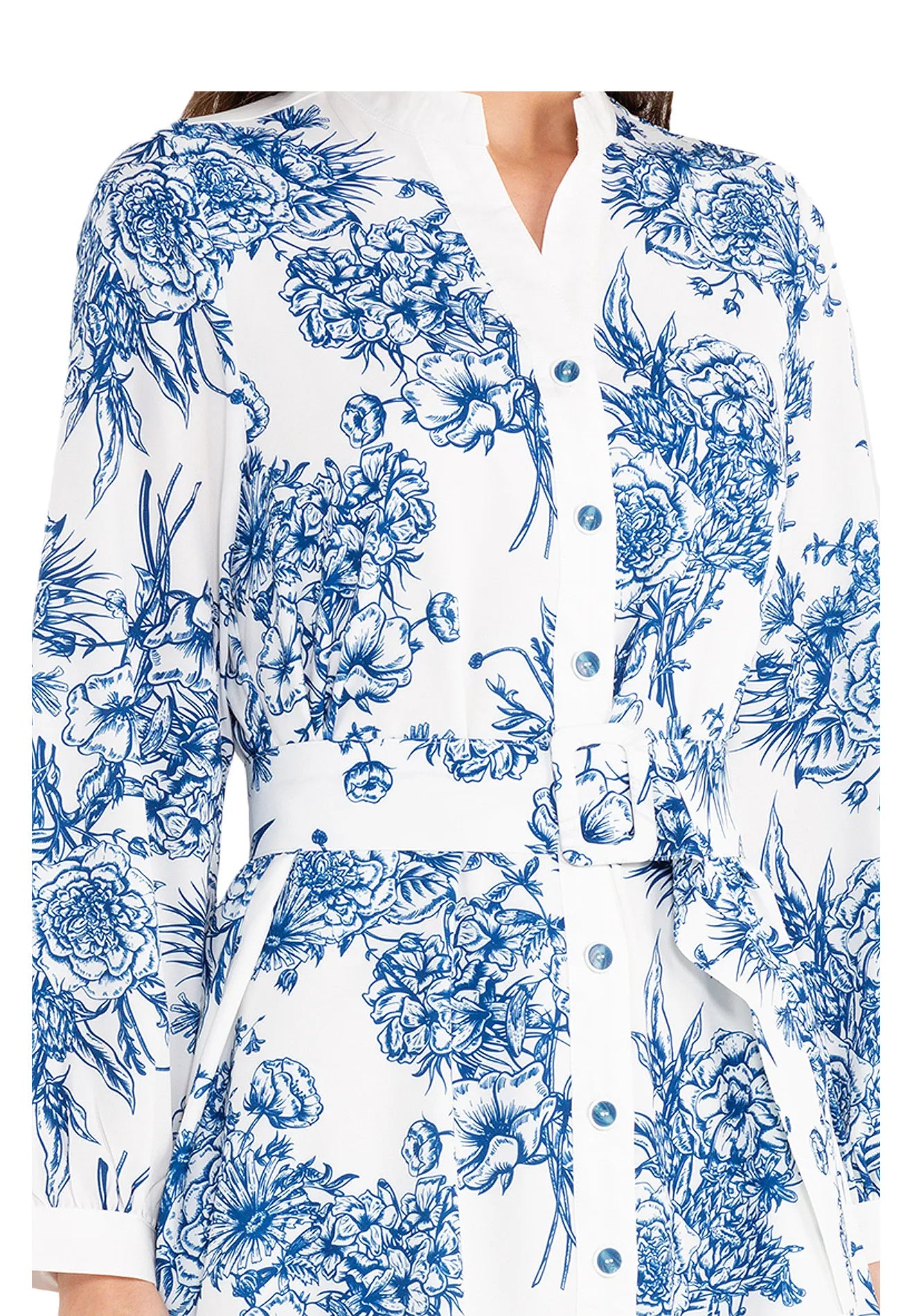 ELLE Apparel Floral Printed Ruffle Hem Belted Dress