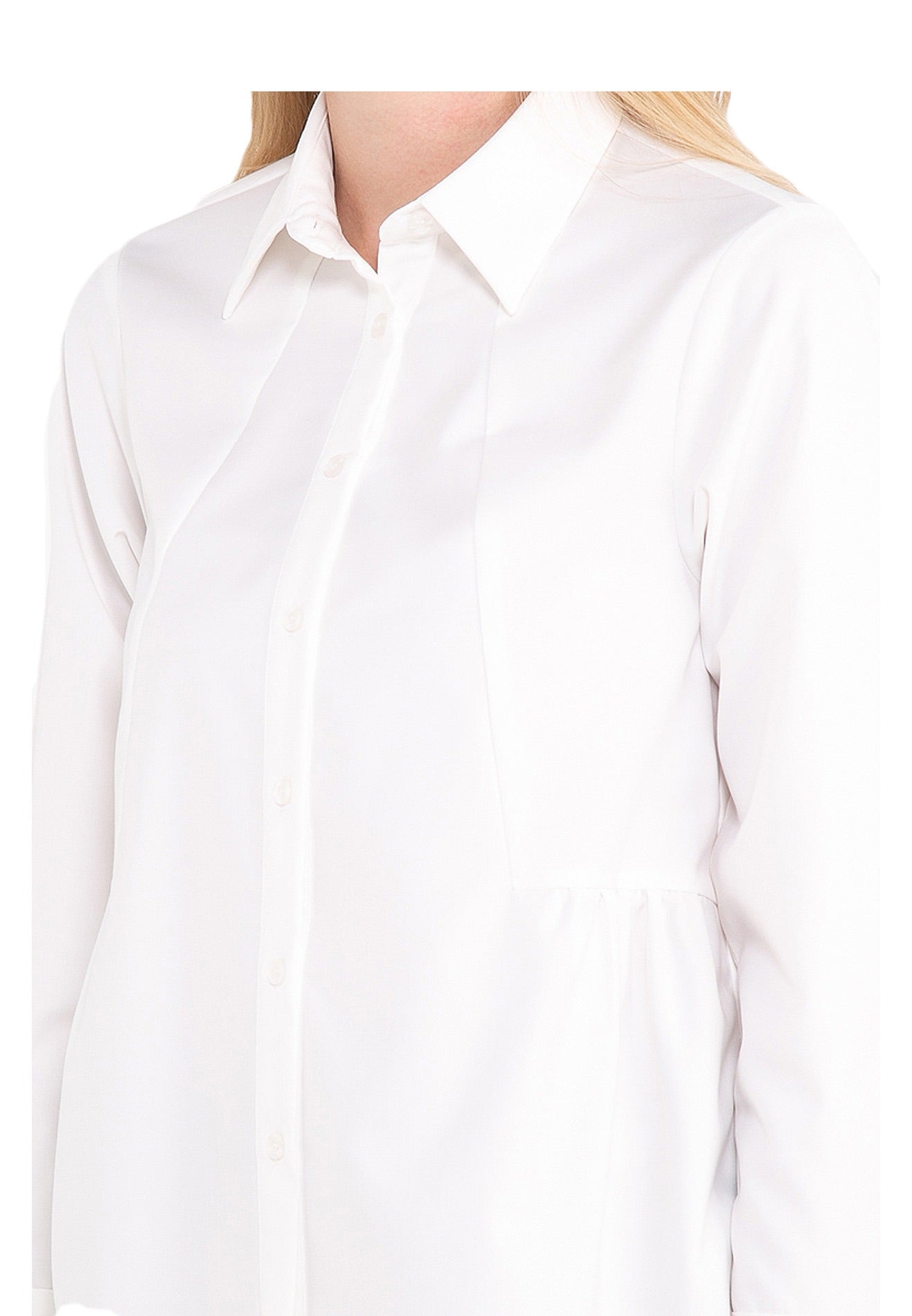 ELLE Apparel Collar Neck High Low Tailored Shirt