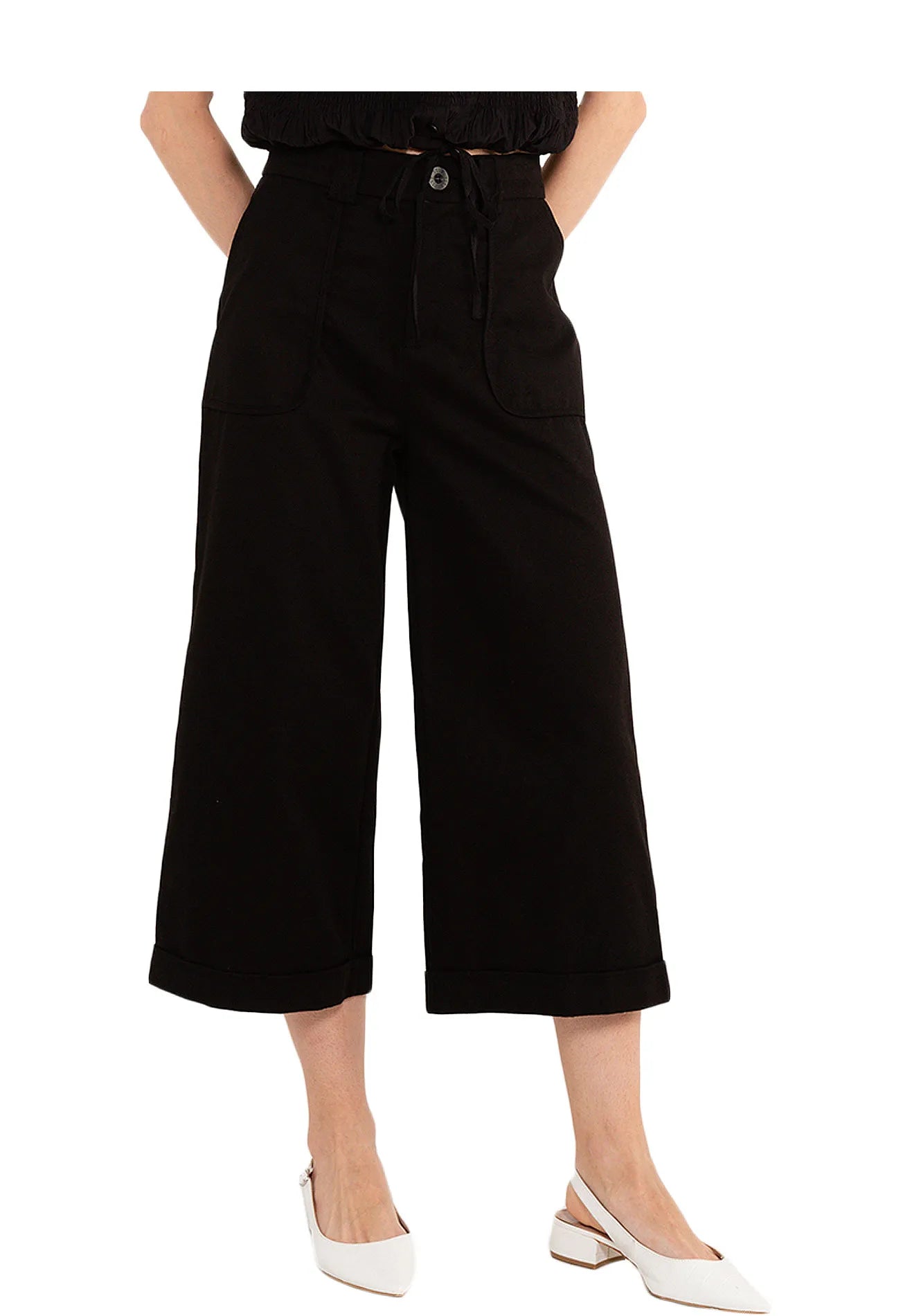 ELLE Apparel High Waist Wide-Leg Trousers