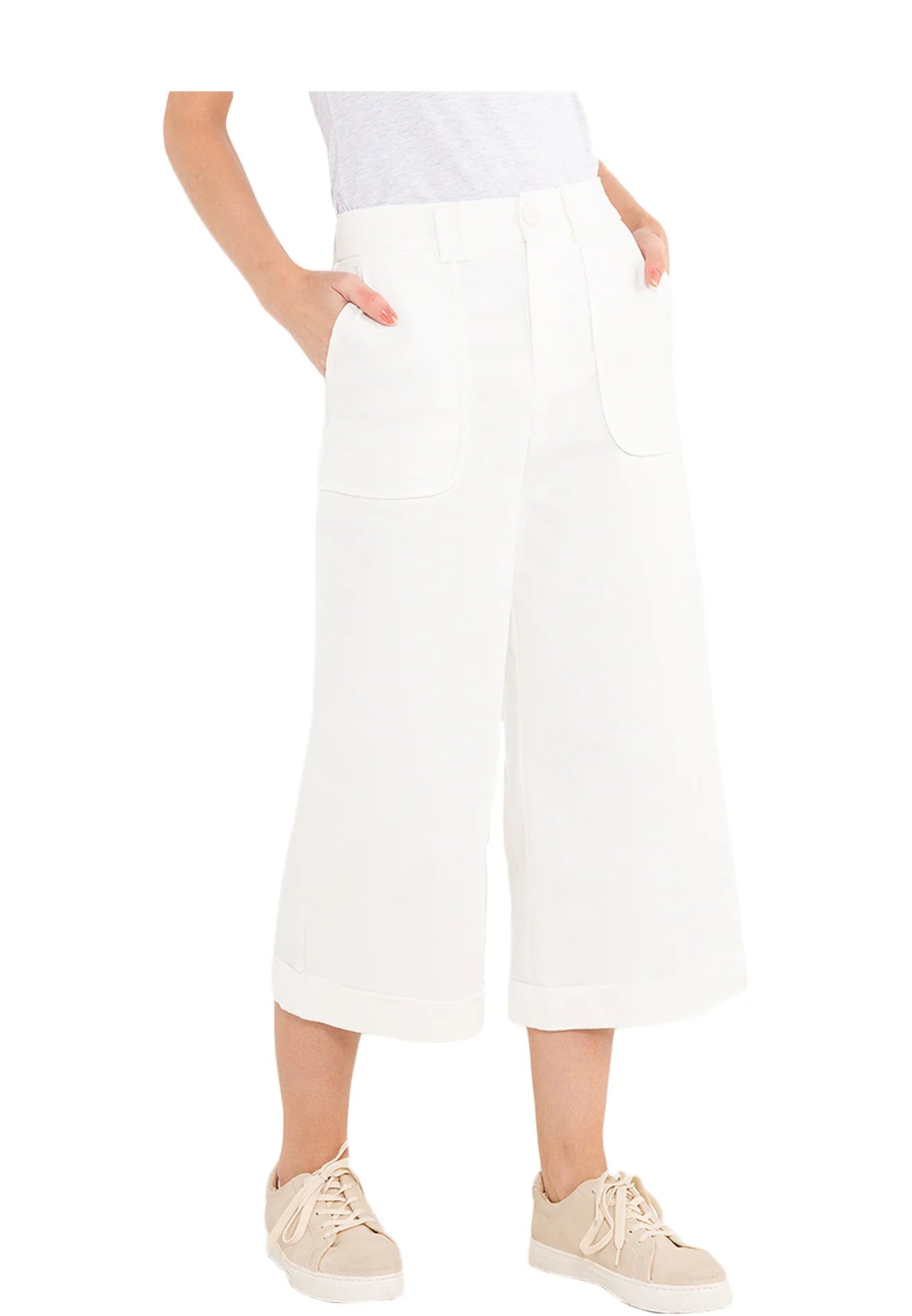ELLE Apparel High Waist Wide-Leg Trousers