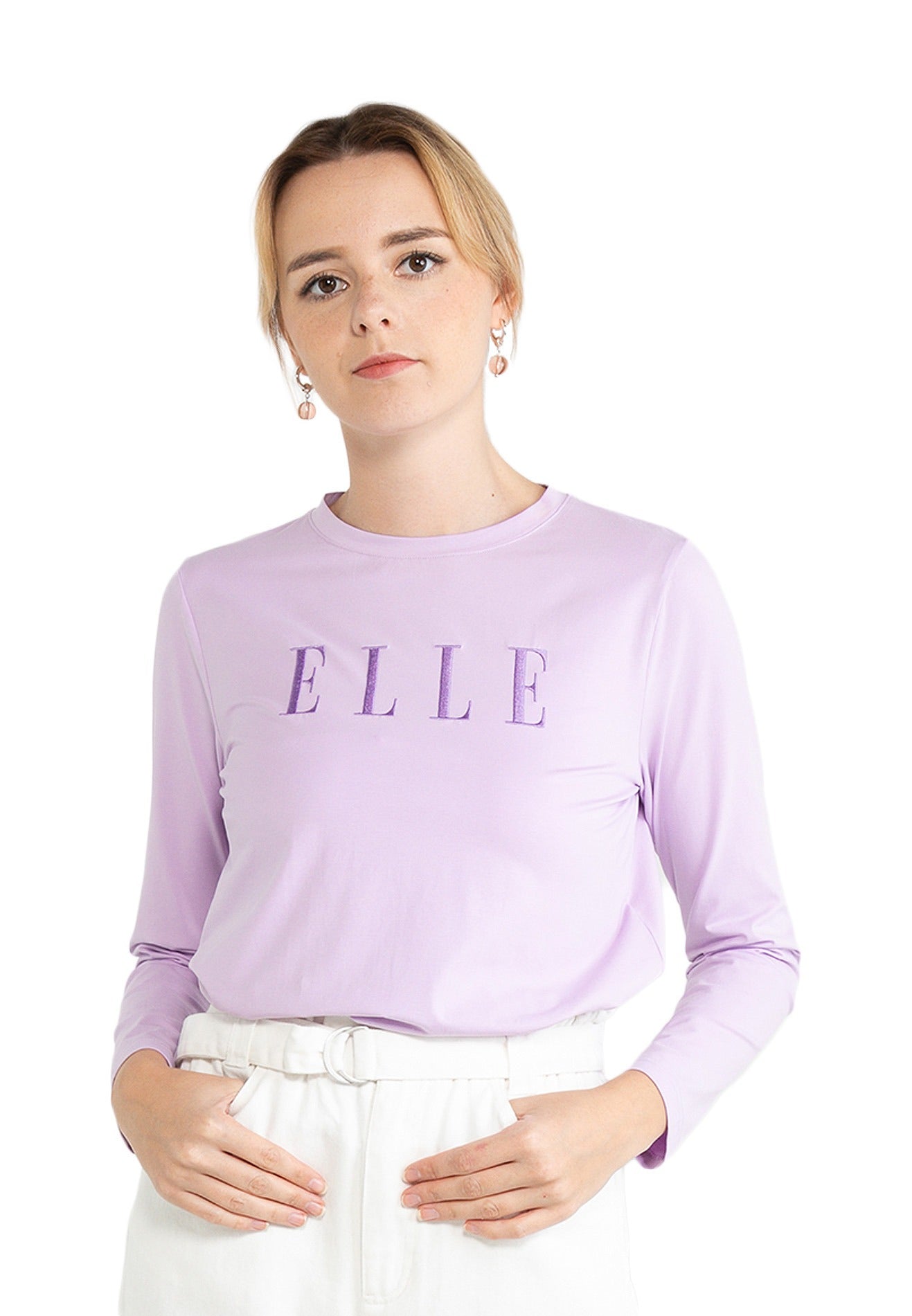 ELLE Active Leisure Logo Basic Long Sleeves Top