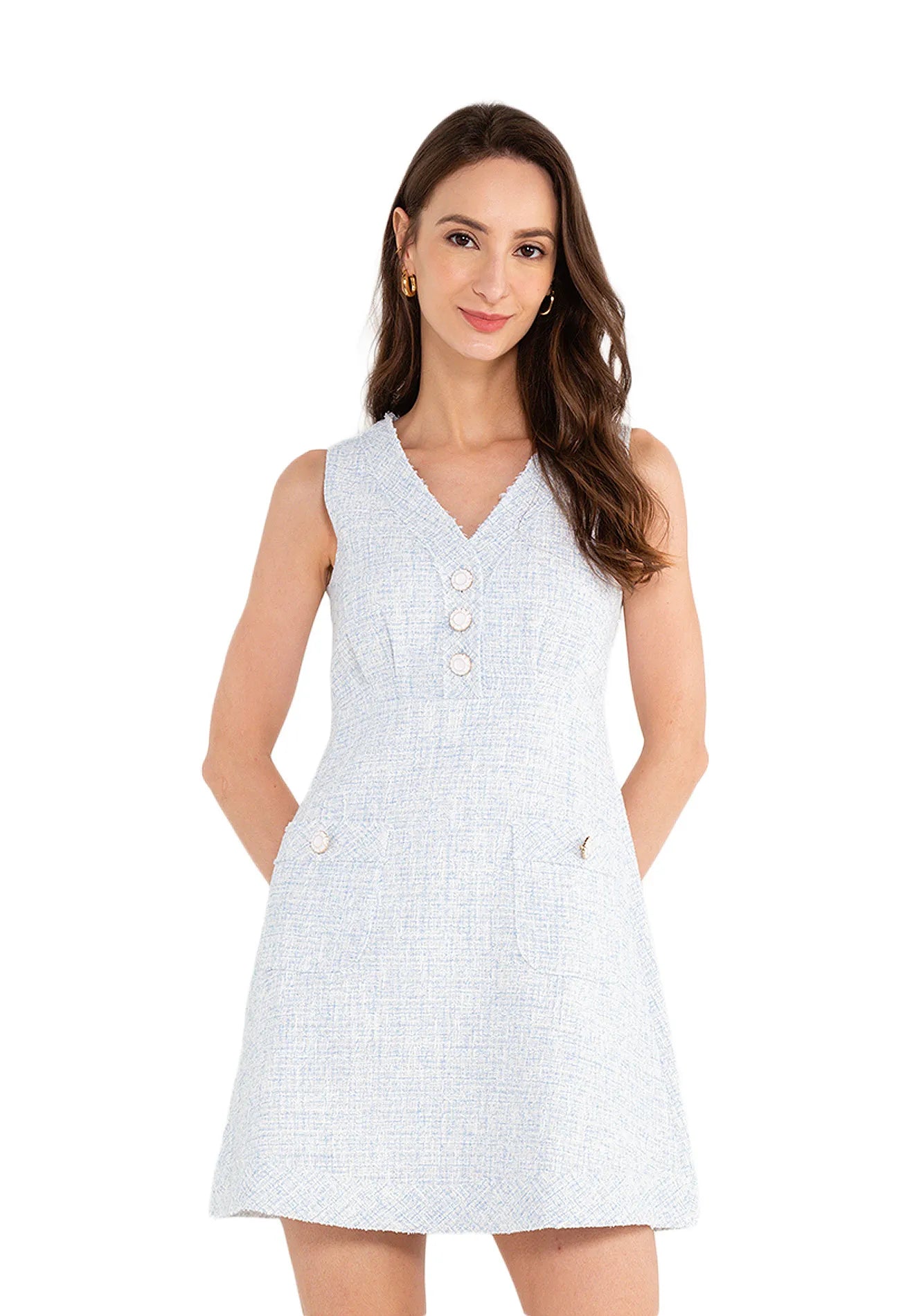 ELLE Apparel A-Line Tweed Dress
