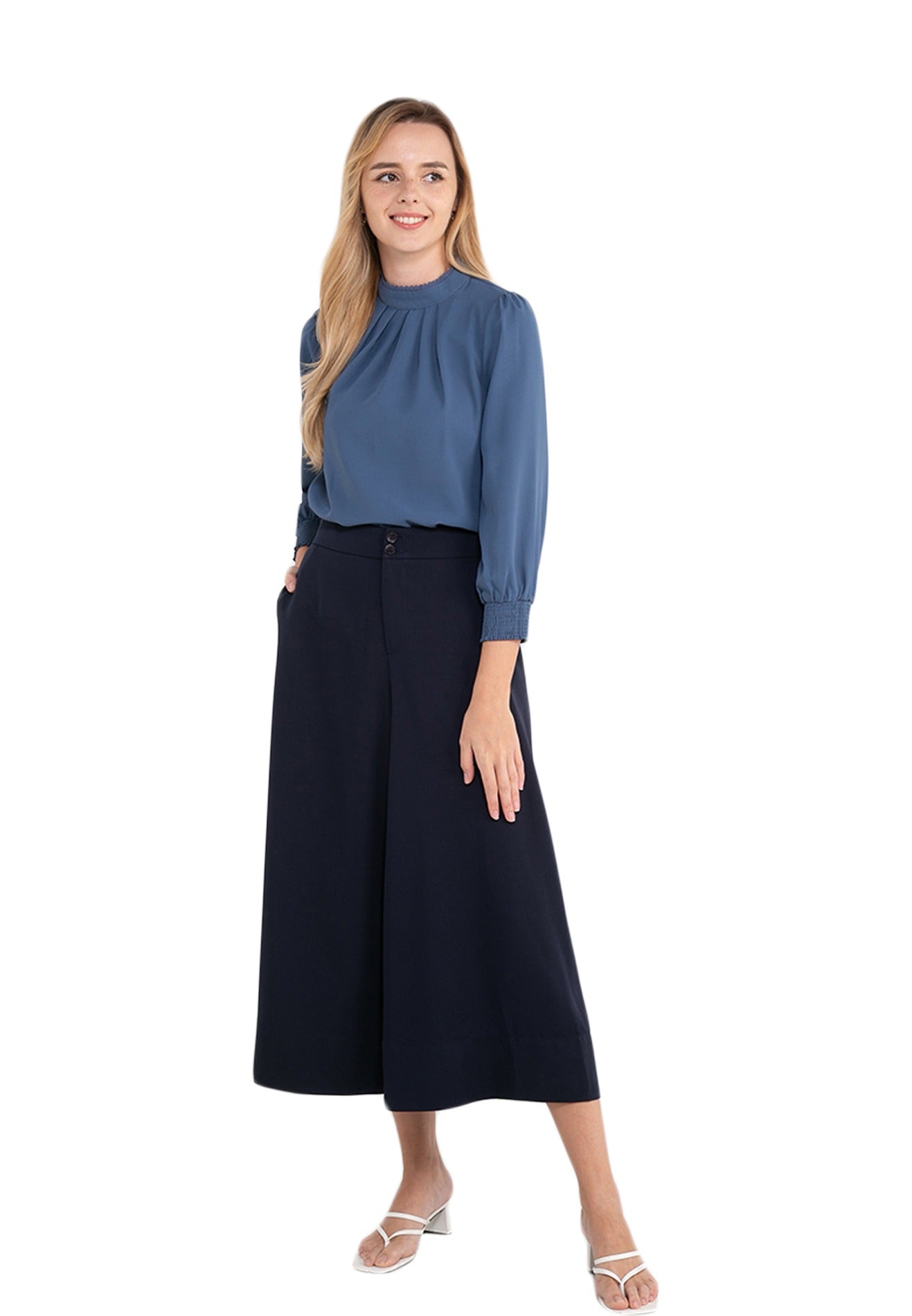 ELLE Apparel Lace Mock Neck Blouse