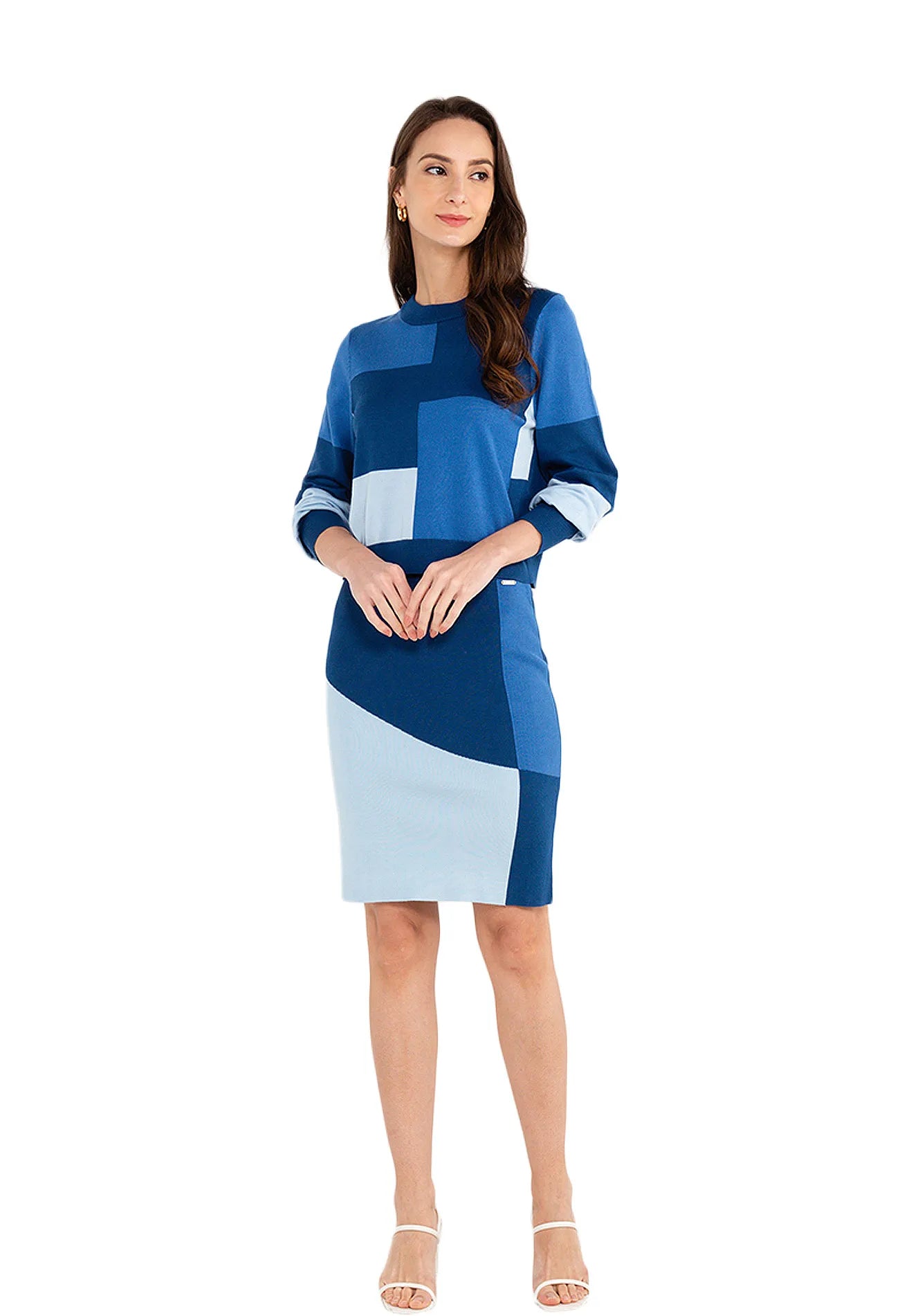 ELLE Apparel Knitted Color-Block Sweater