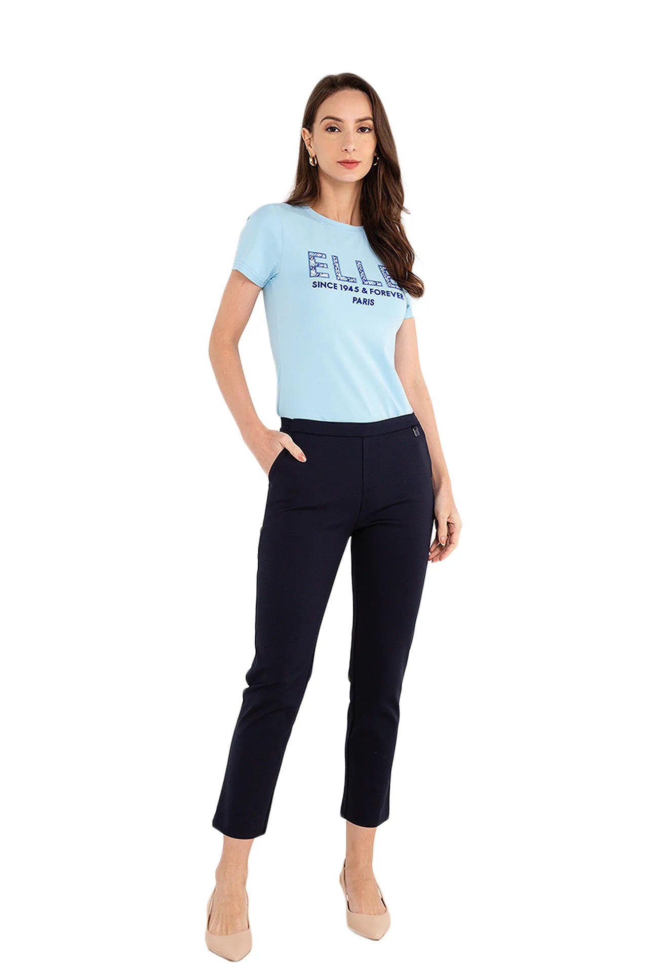ELLE Apparel Casual Elastic Waistband Long Pants