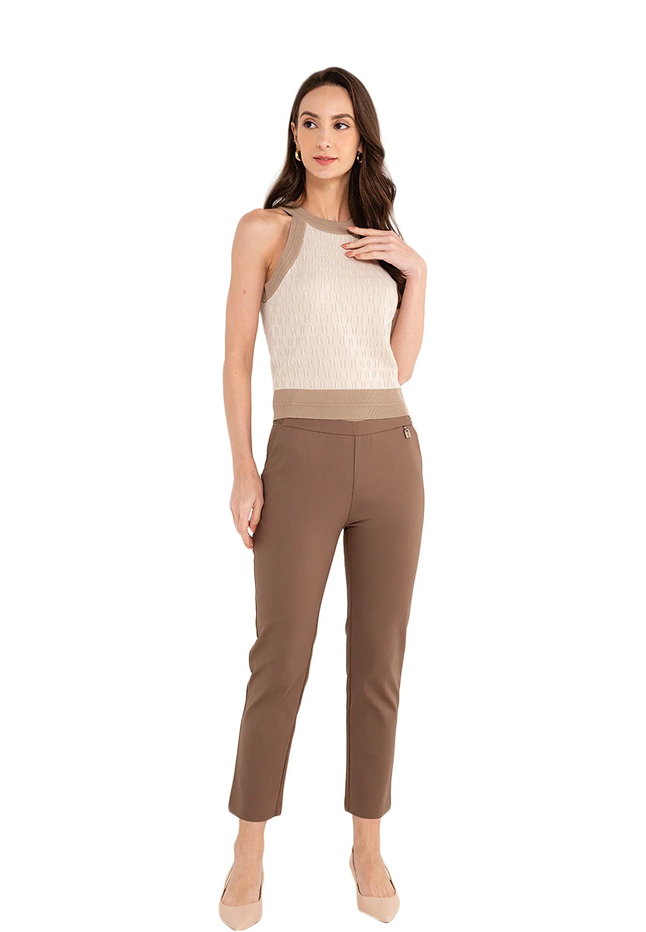 ELLE Apparel Casual Elastic Waistband Long Pants