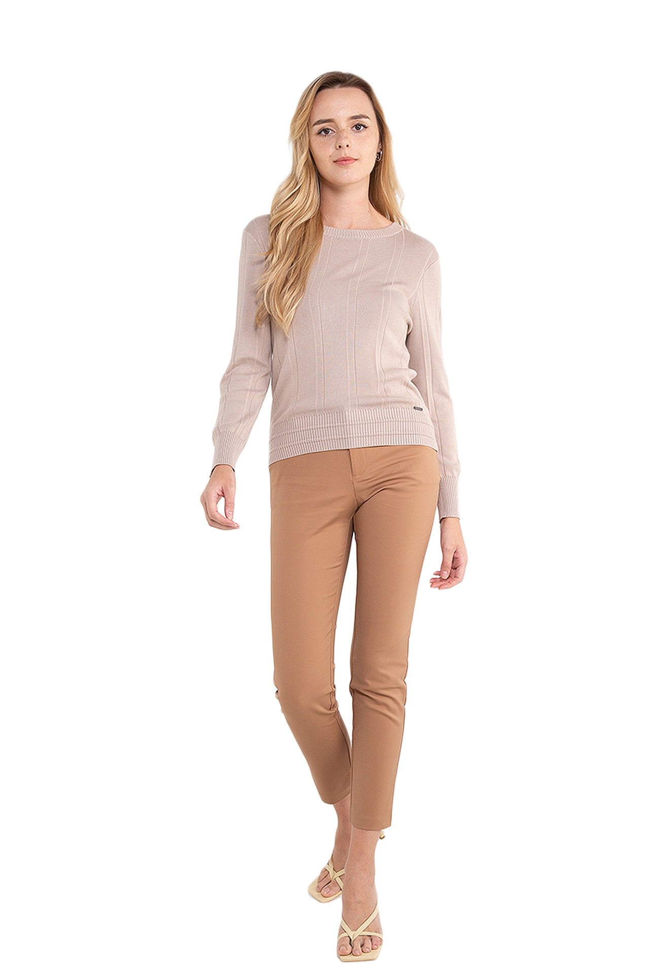 ELLE Apparel Long Sleeves Classic Ribbed Knit Top