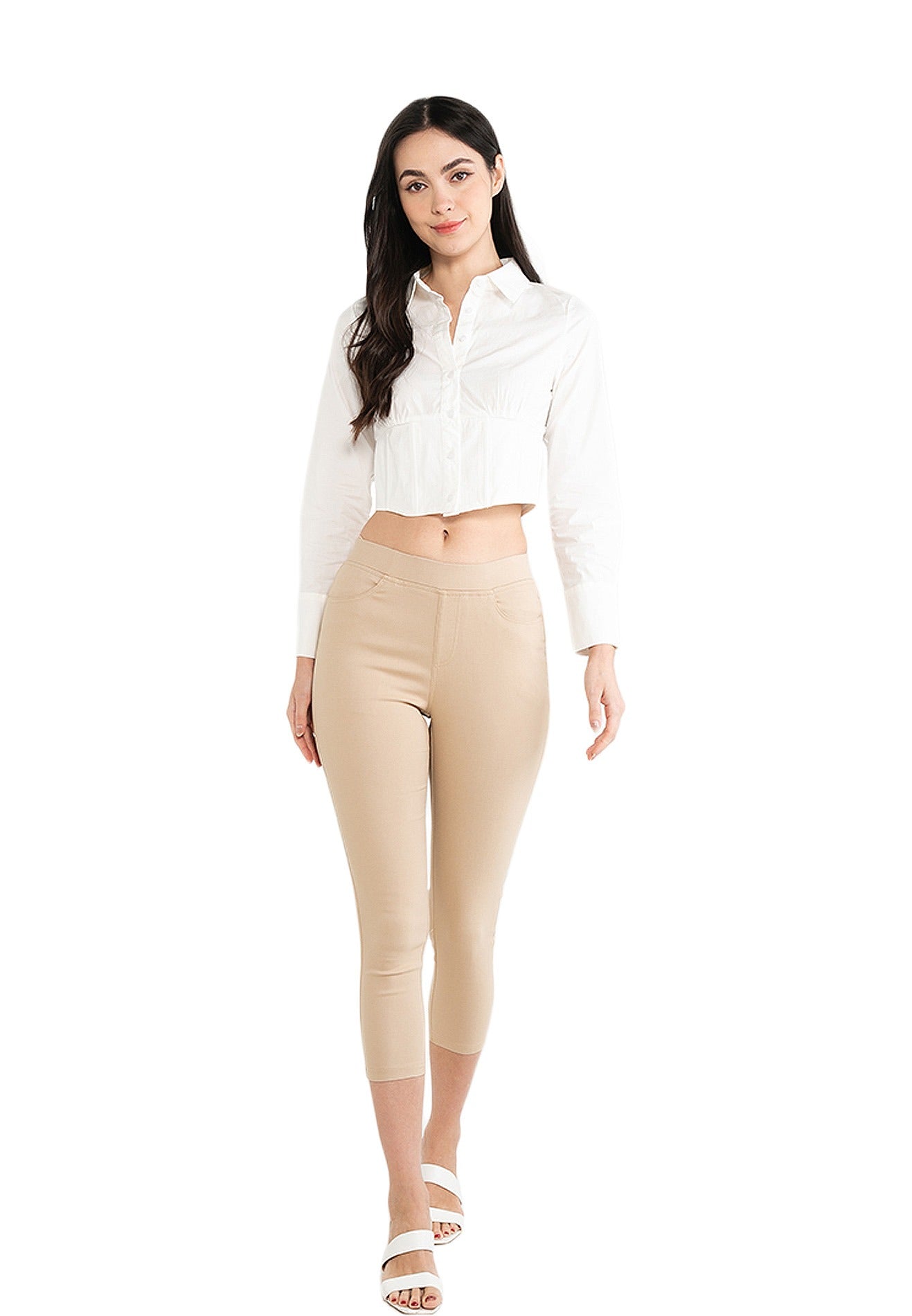 VOIR JEANS High Elastic Waist Ankle Length Jeggings
