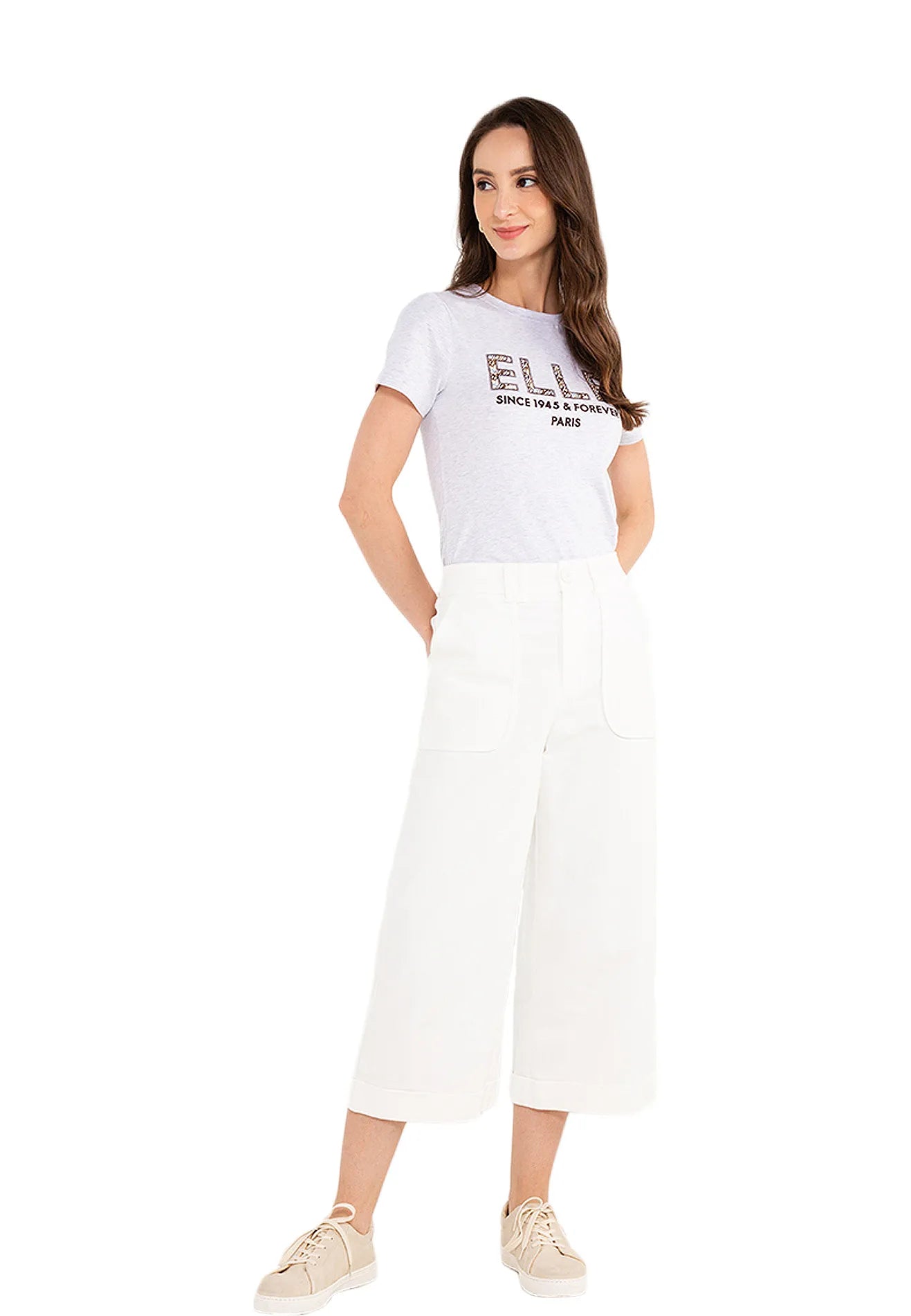 ELLE Apparel High Waist Wide-Leg Trousers