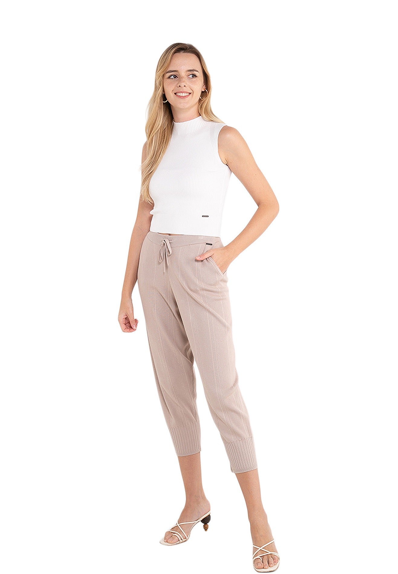 ELLE Apparel Sleeveless High Neck Knit Top