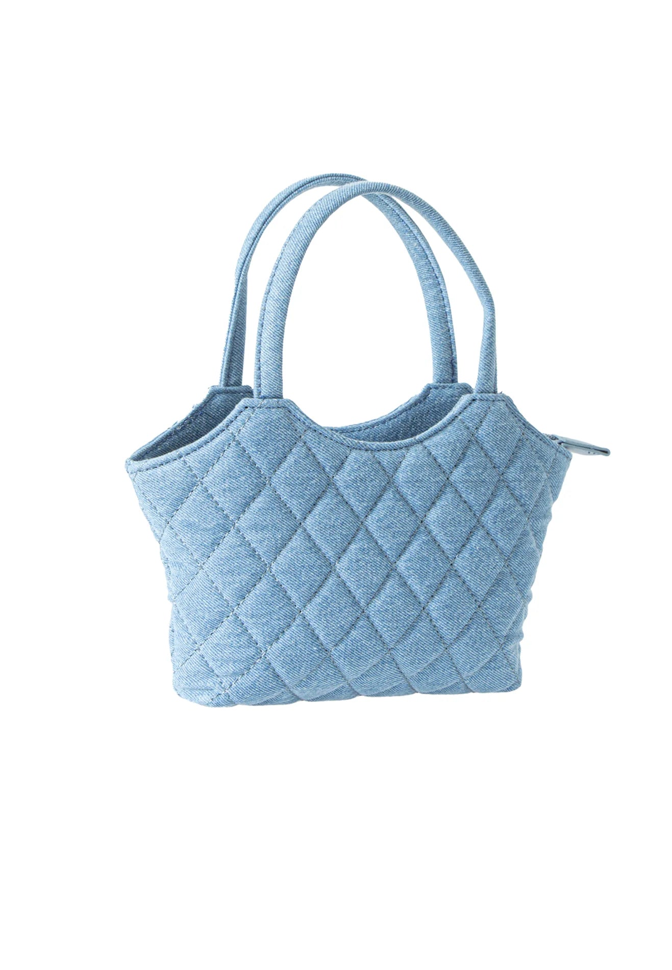 VOIR MADISON Denim Hex Top Handle Bag