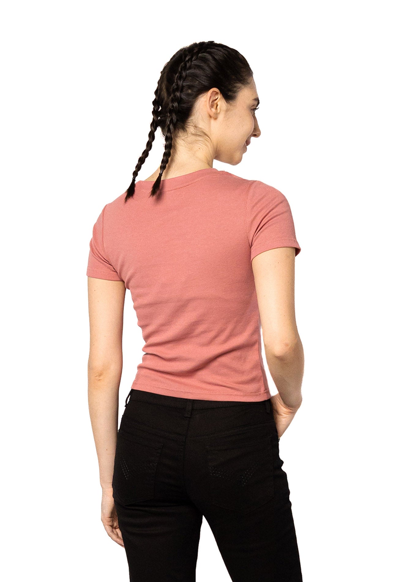 VOIR JEANS Asymmetrical Cut Off Knit Top