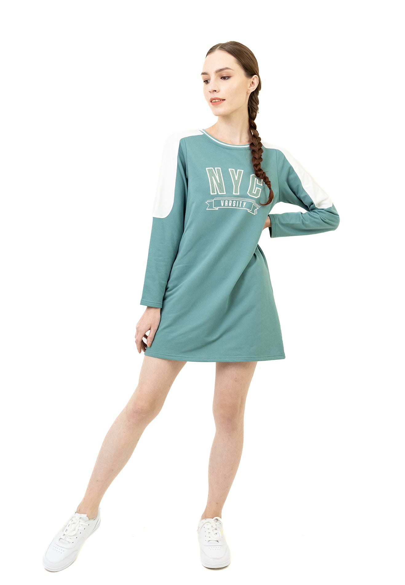 VOIR JEANS Graphics ''NYC Varsity'' Sweat Dress Top
