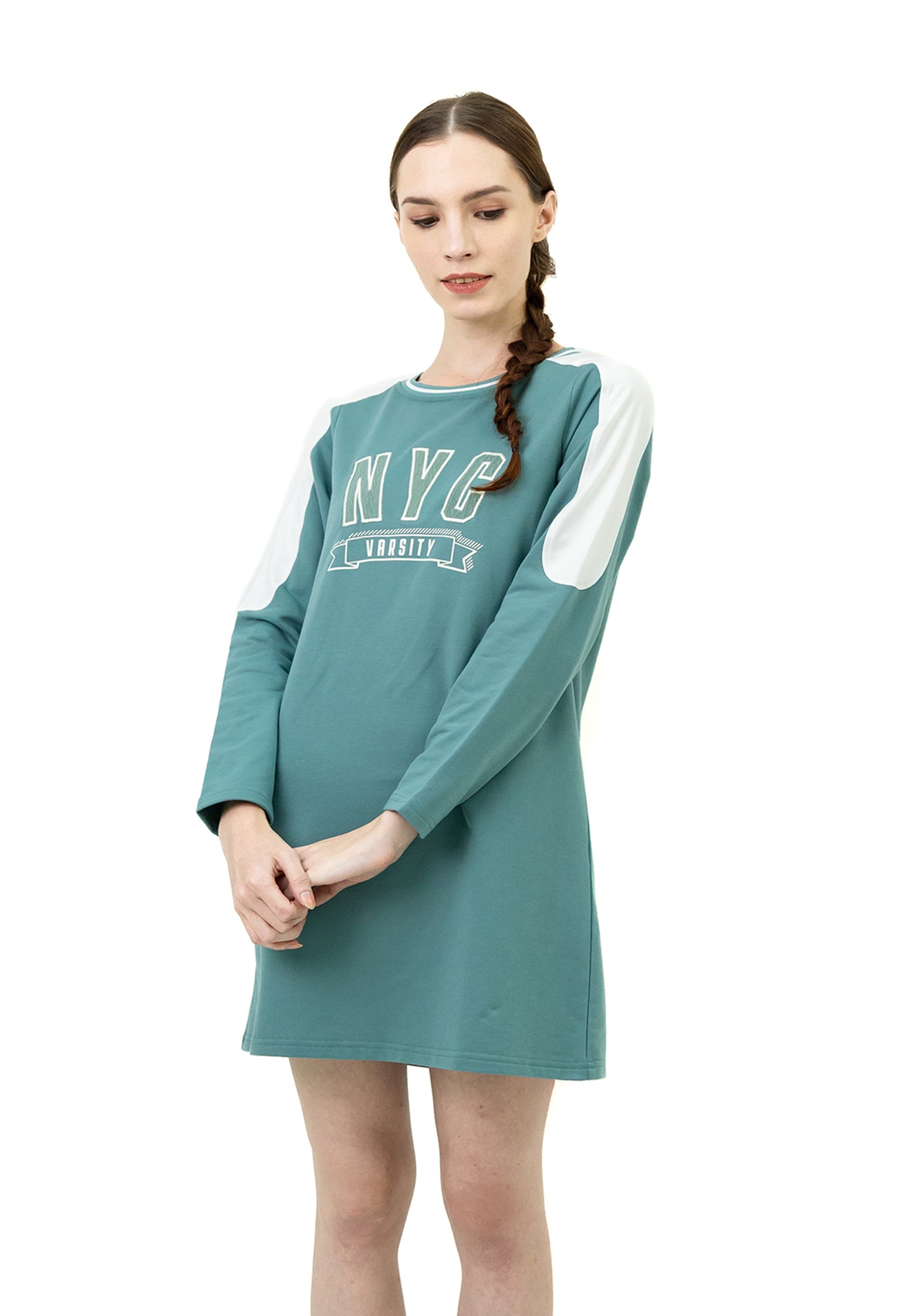VOIR JEANS Graphics ''NYC Varsity'' Sweat Dress Top
