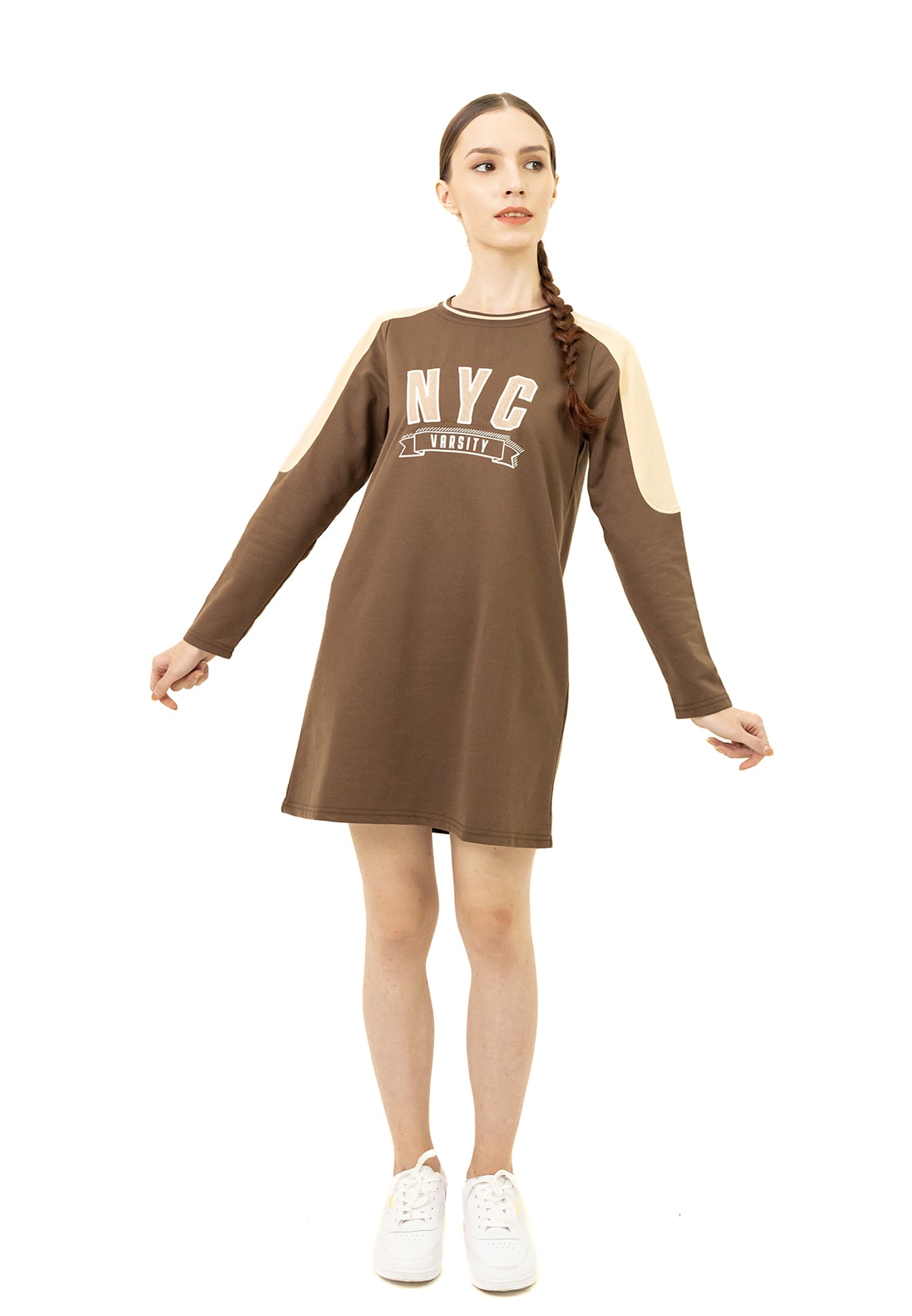 VOIR JEANS Graphics ''NYC Varsity'' Sweat Dress Top